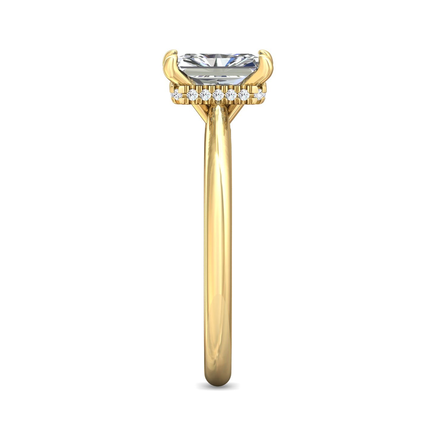 18K Yellow Gold Radiant Diamond Engagement Ring