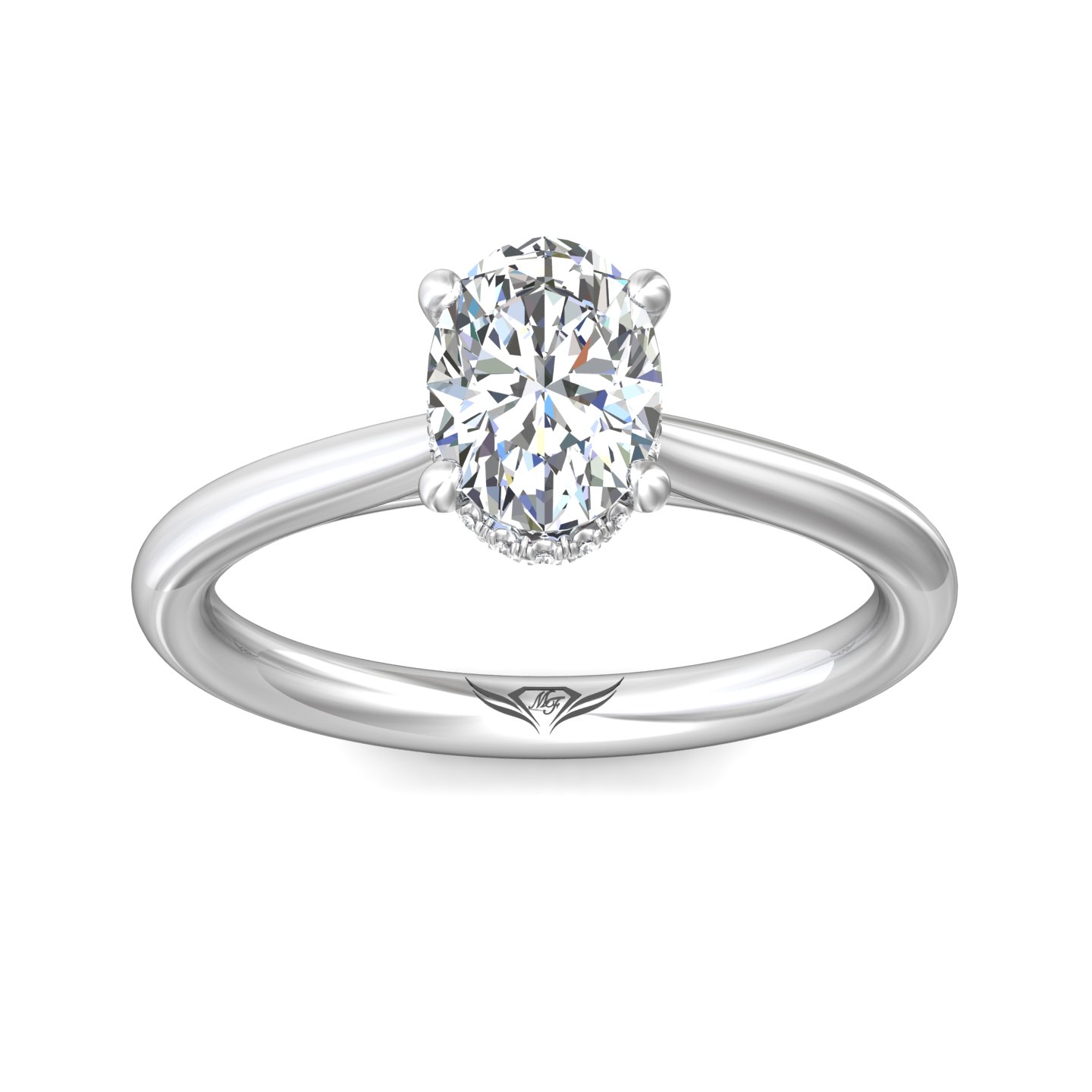 Platinum Oval Diamond Engagement Ring