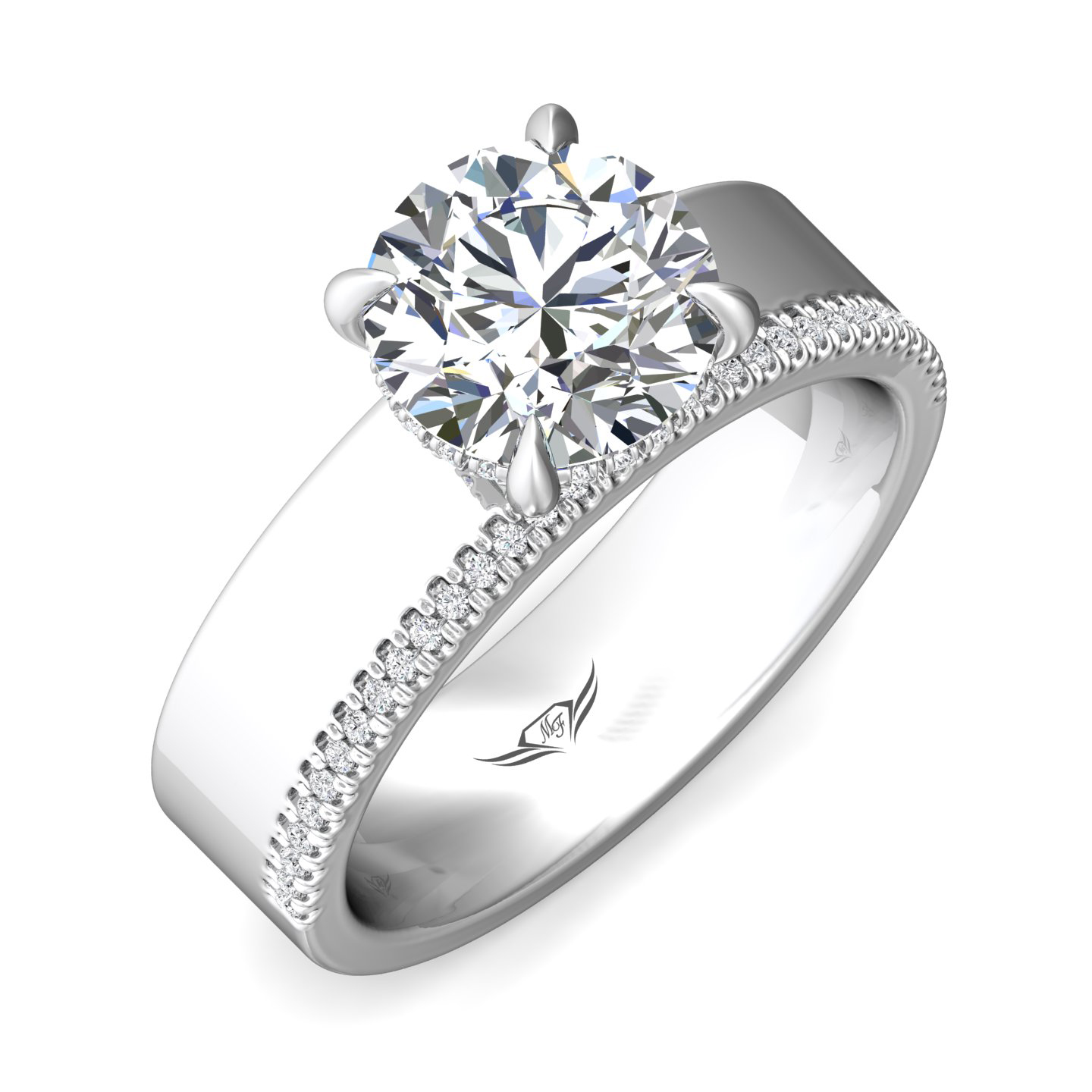Platinum Round Diamond Engagement Ring