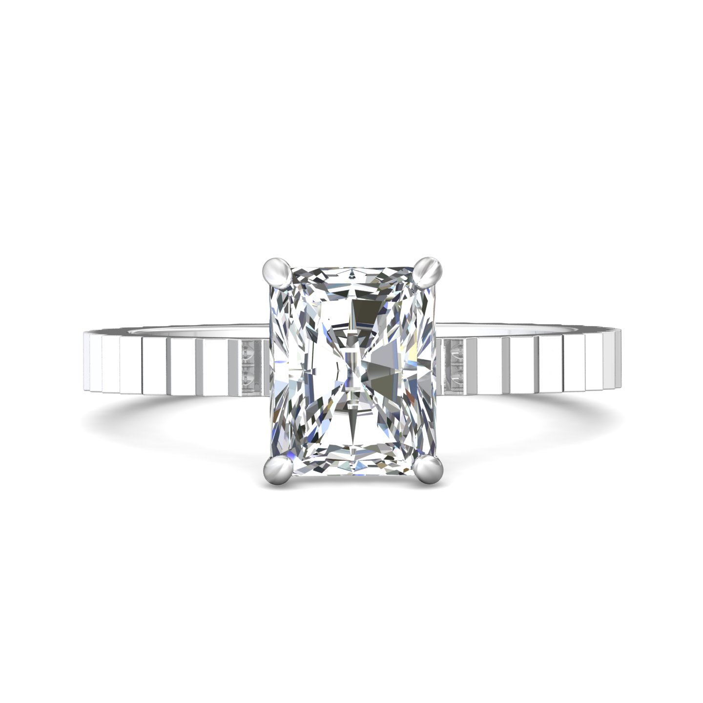 14K White Gold Radiant Diamond Engagement Ring