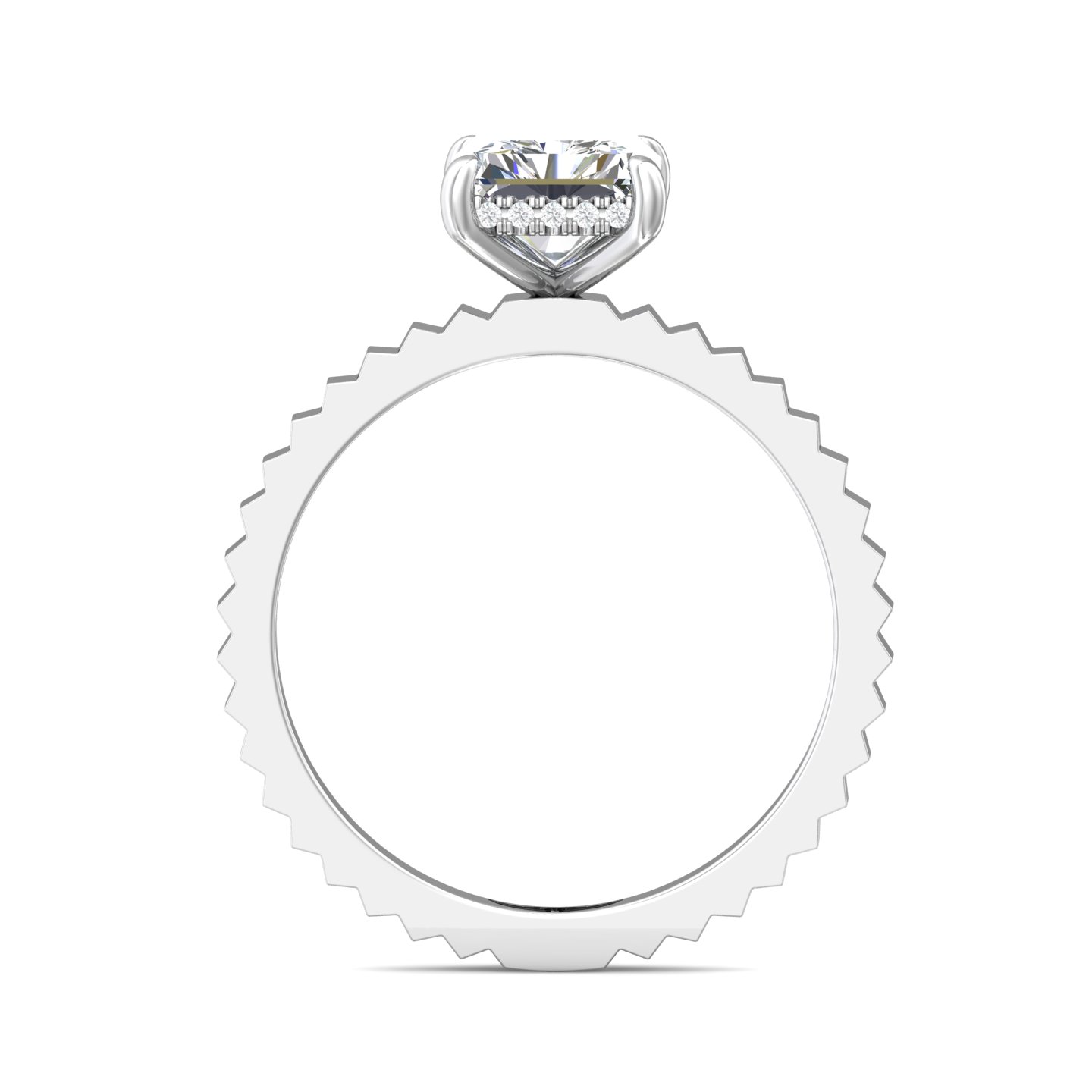 14K White Gold Radiant Diamond Engagement Ring