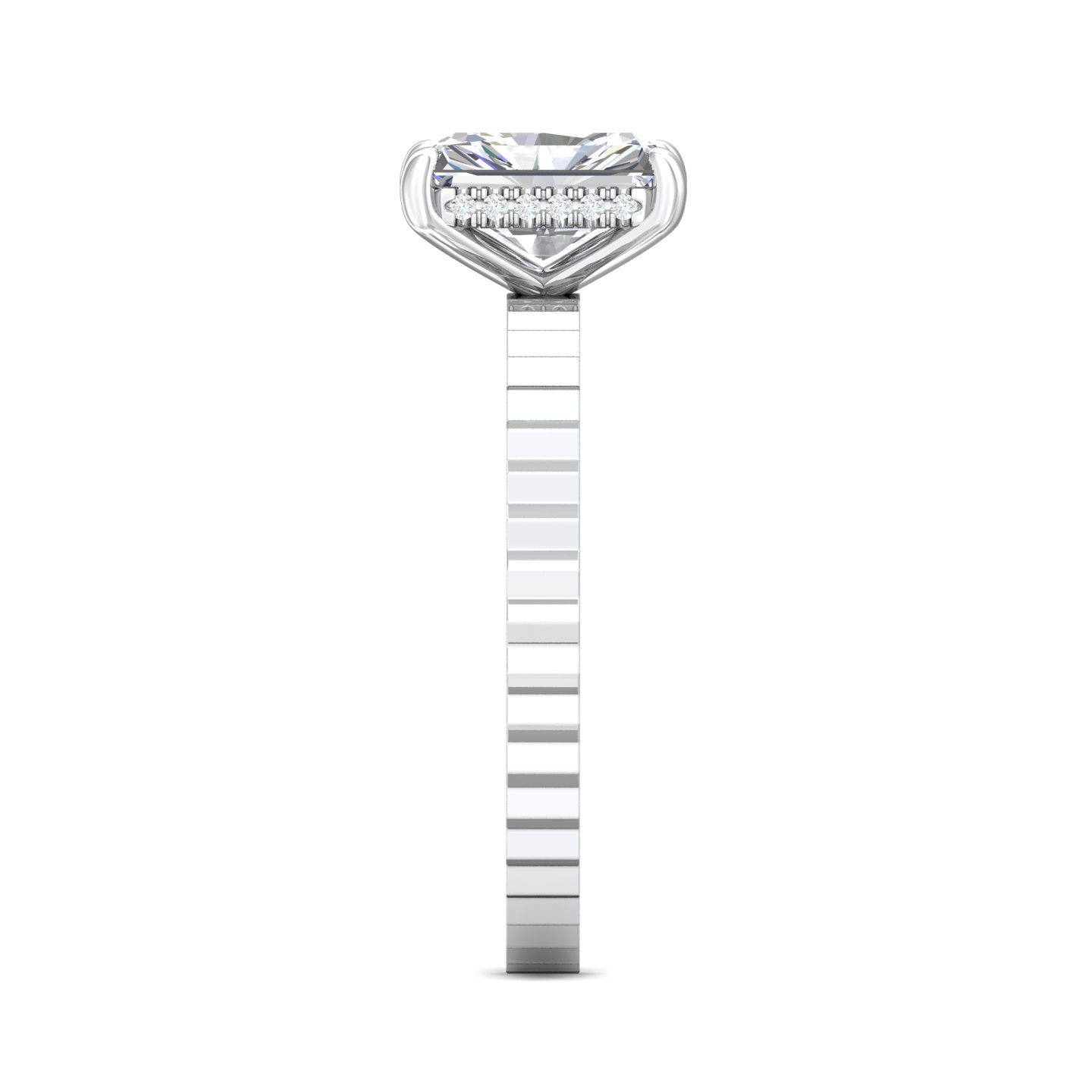 14K White Gold Radiant Diamond Engagement Ring