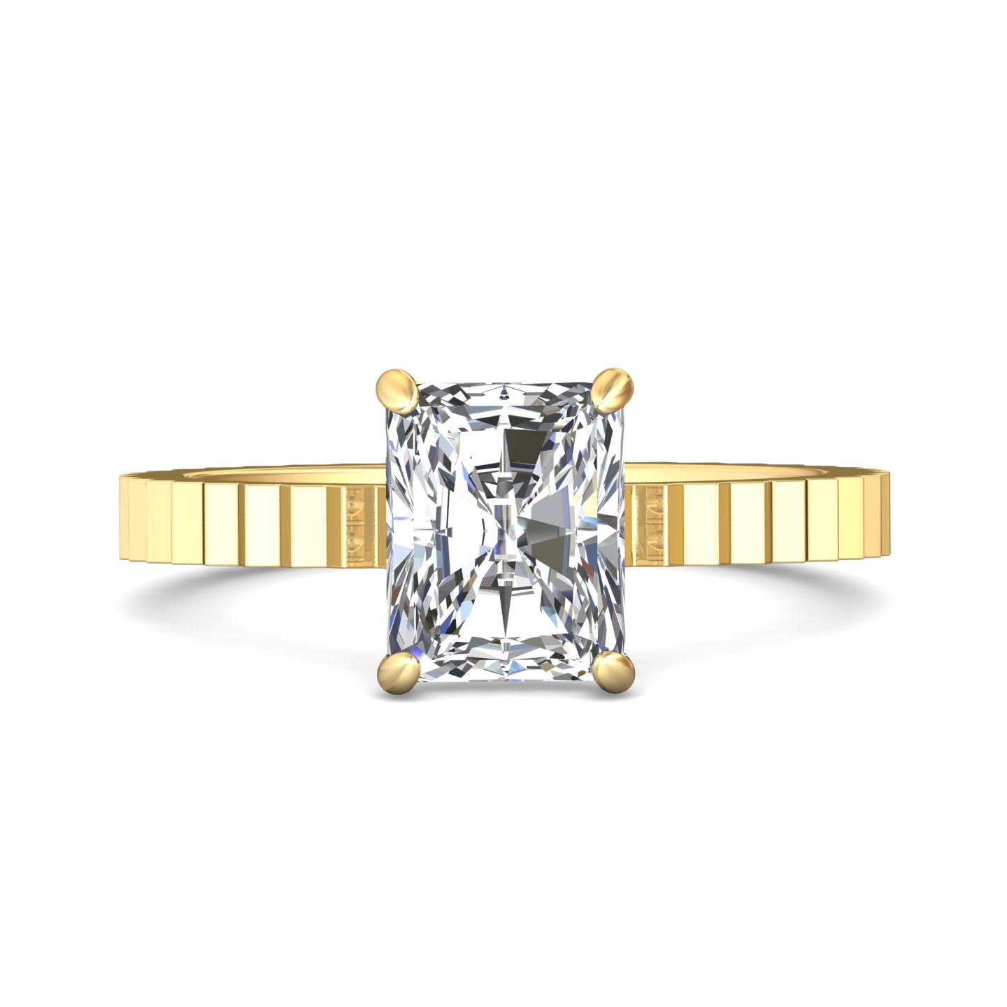 14K Yellow Gold Radiant Diamond Engagement Ring
