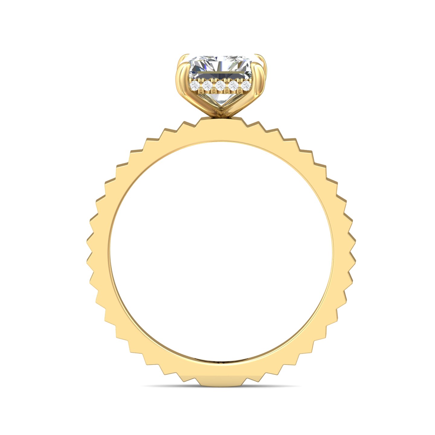 14K Yellow Gold Radiant Diamond Engagement Ring