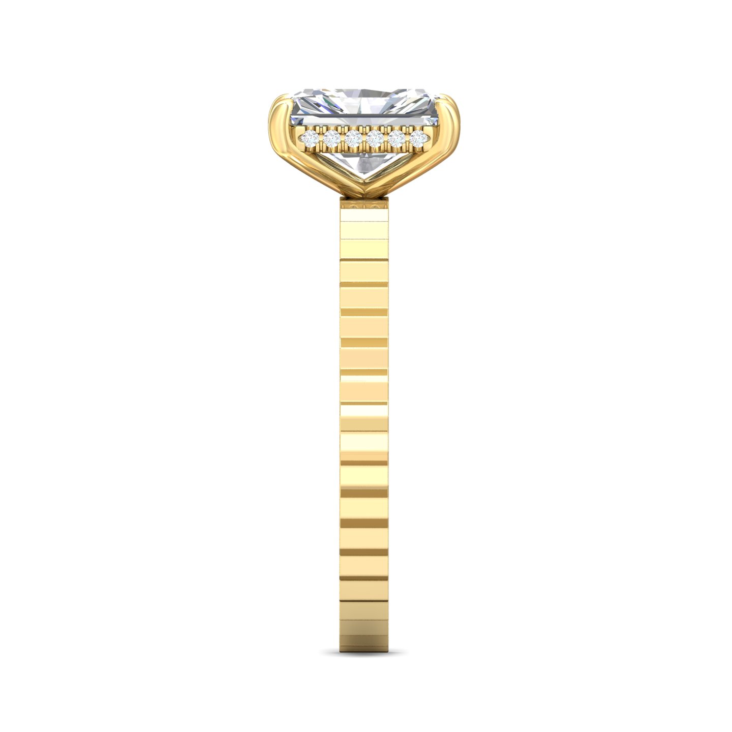 14K Yellow Gold Radiant Diamond Engagement Ring