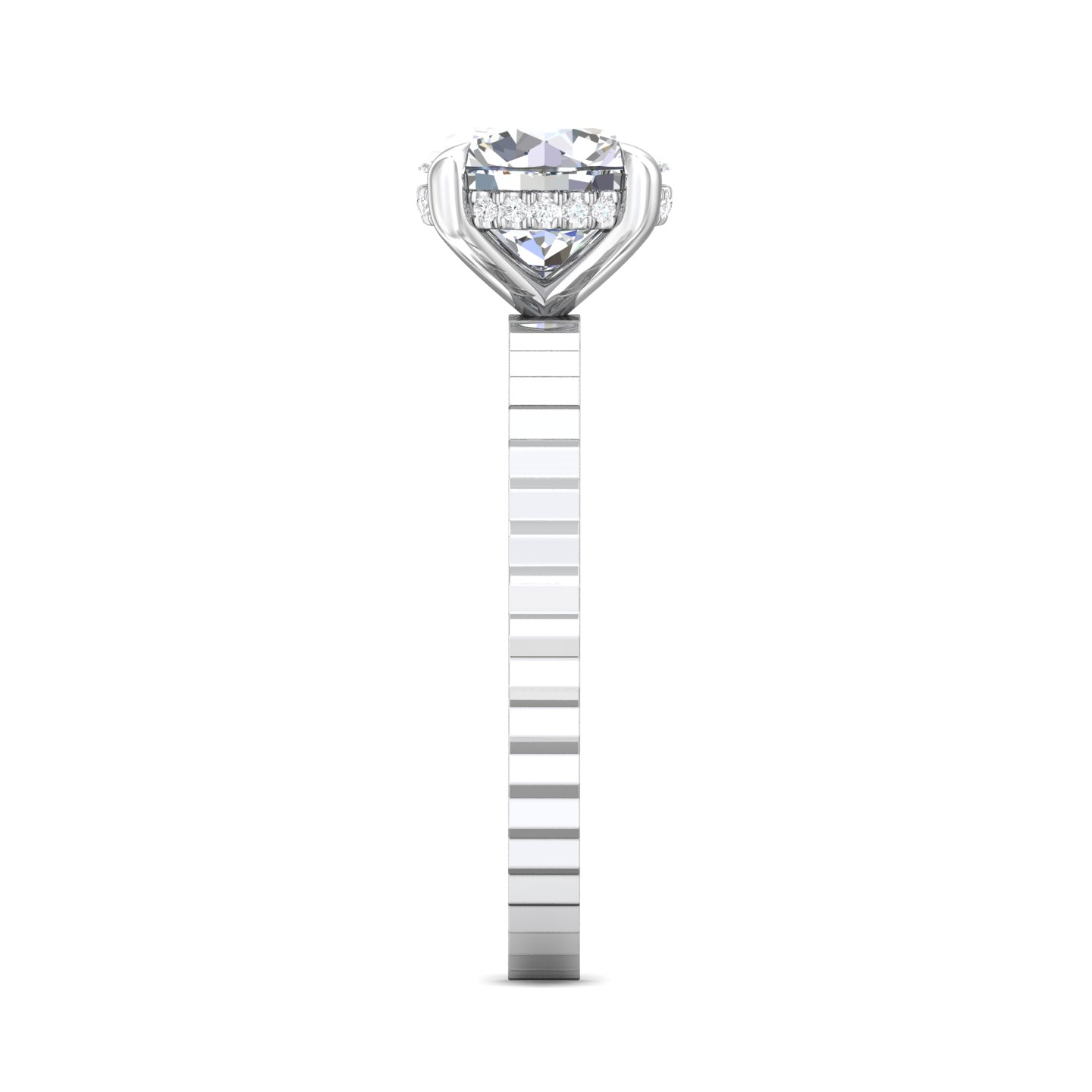 14K White Gold Round Diamond Engagement Ring
