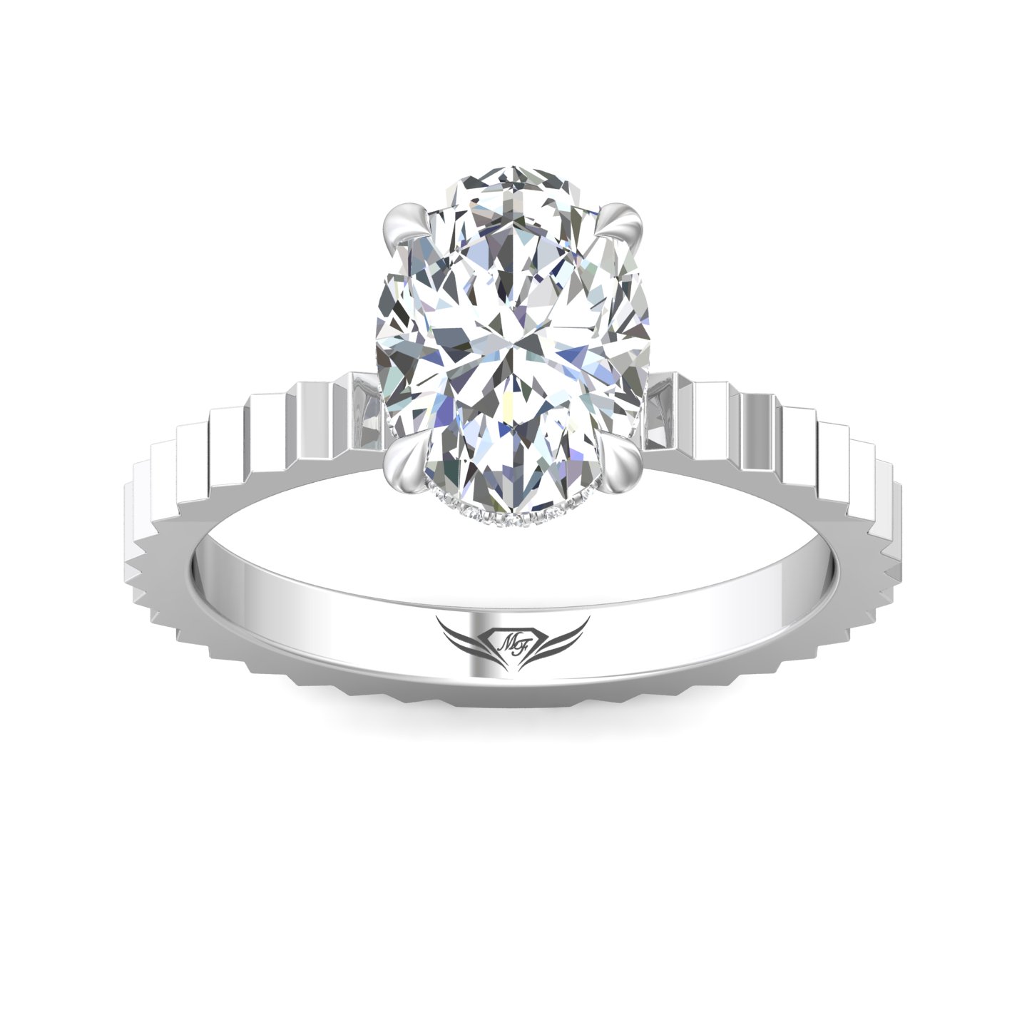 Platinum Oval Diamond Engagement Ring
