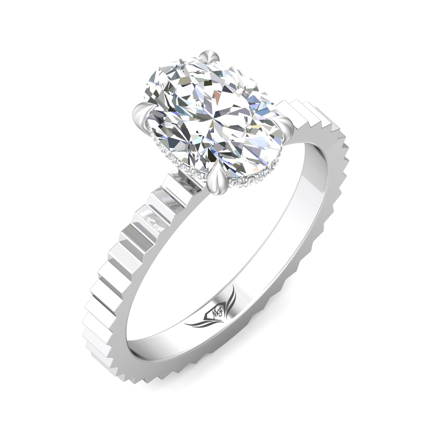 Platinum Oval Diamond Engagement Ring