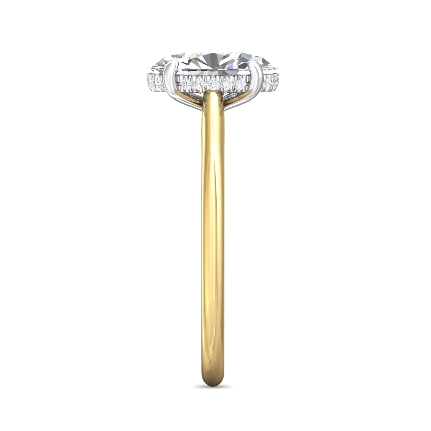18K Yellow Gold and Platinum Oval Diamond Engagement Ring
