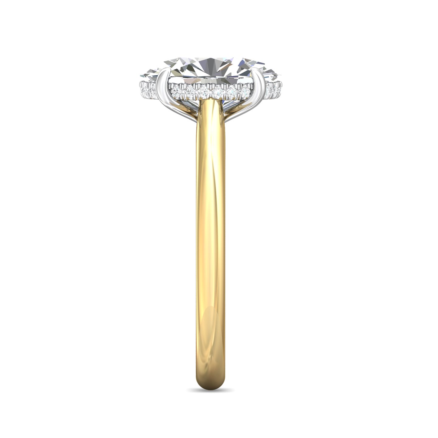 18K Yellow Gold and Platinum Oval Diamond Engagement Ring