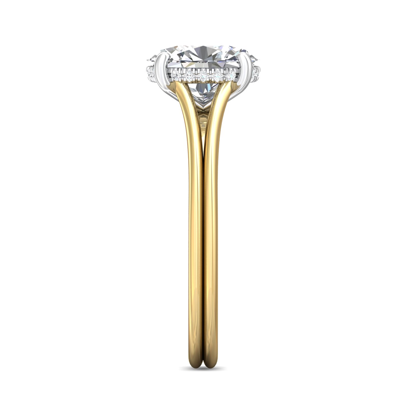 14K Yellow and Platinum Split Shank Engagement Ring