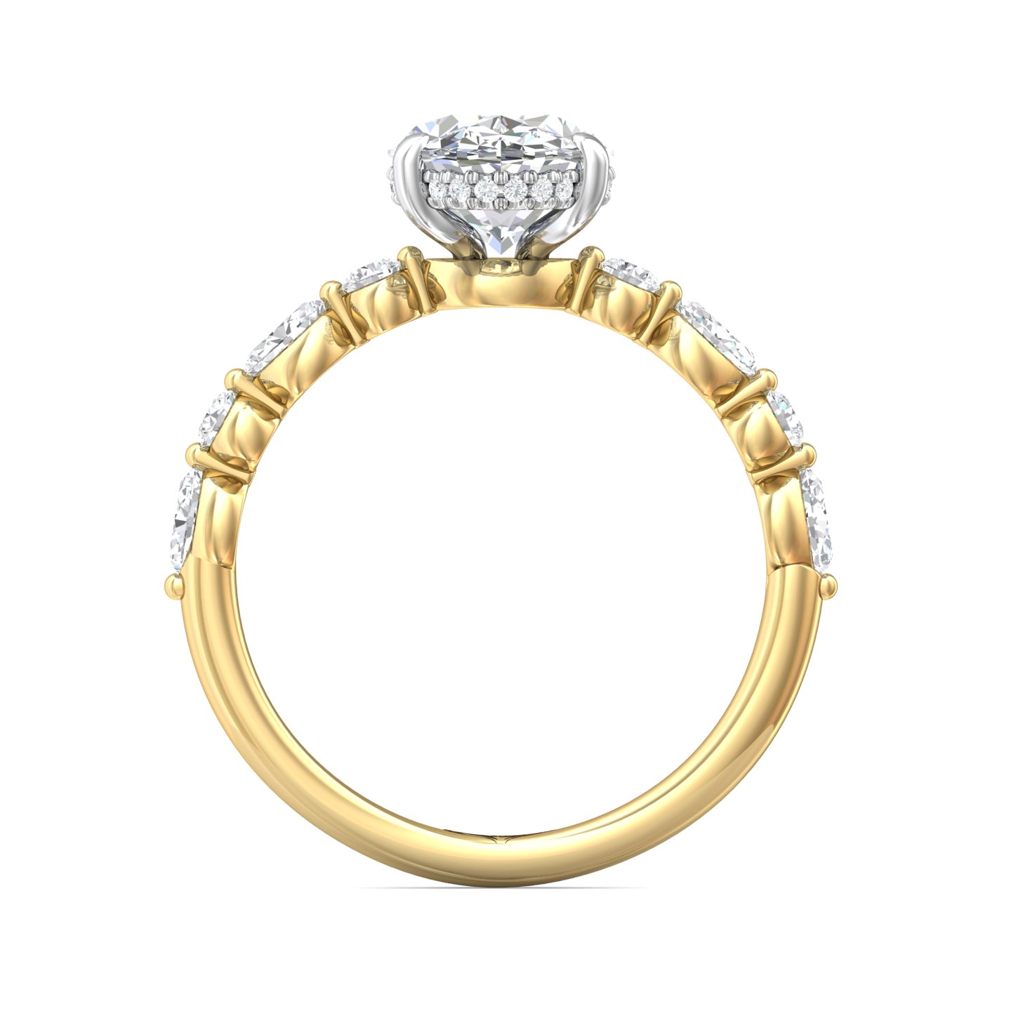 14K Yellow and White Gold Encore Engagement Ring