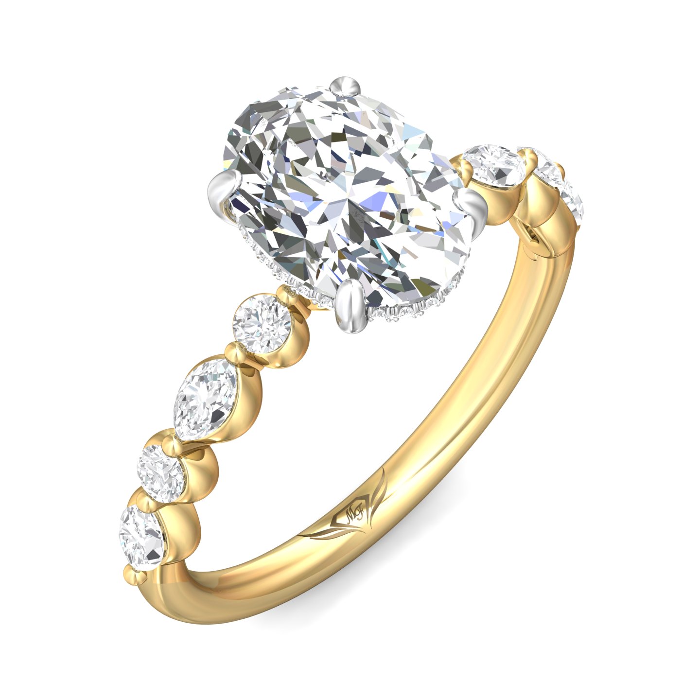 14K Yellow and White Gold Encore Engagement Ring