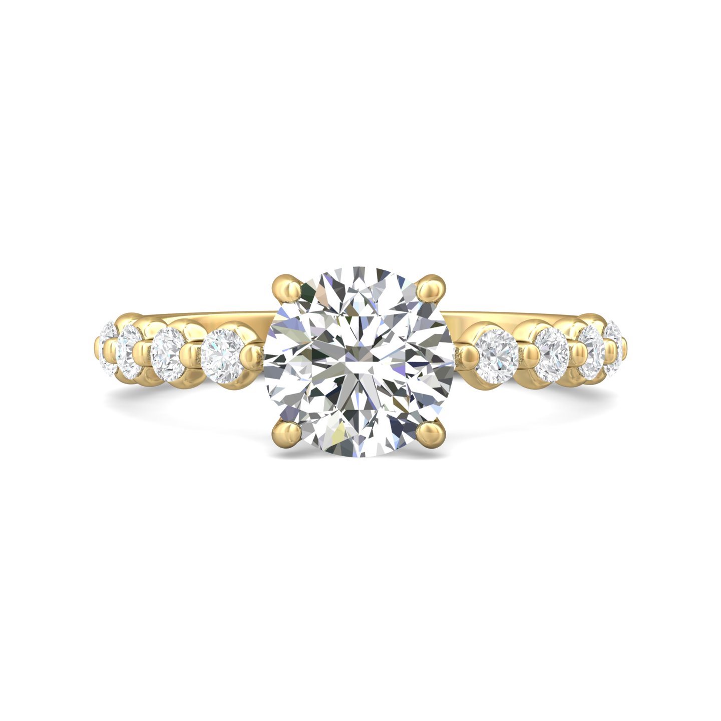 18K White Gold Round Diamond Engagement Ring