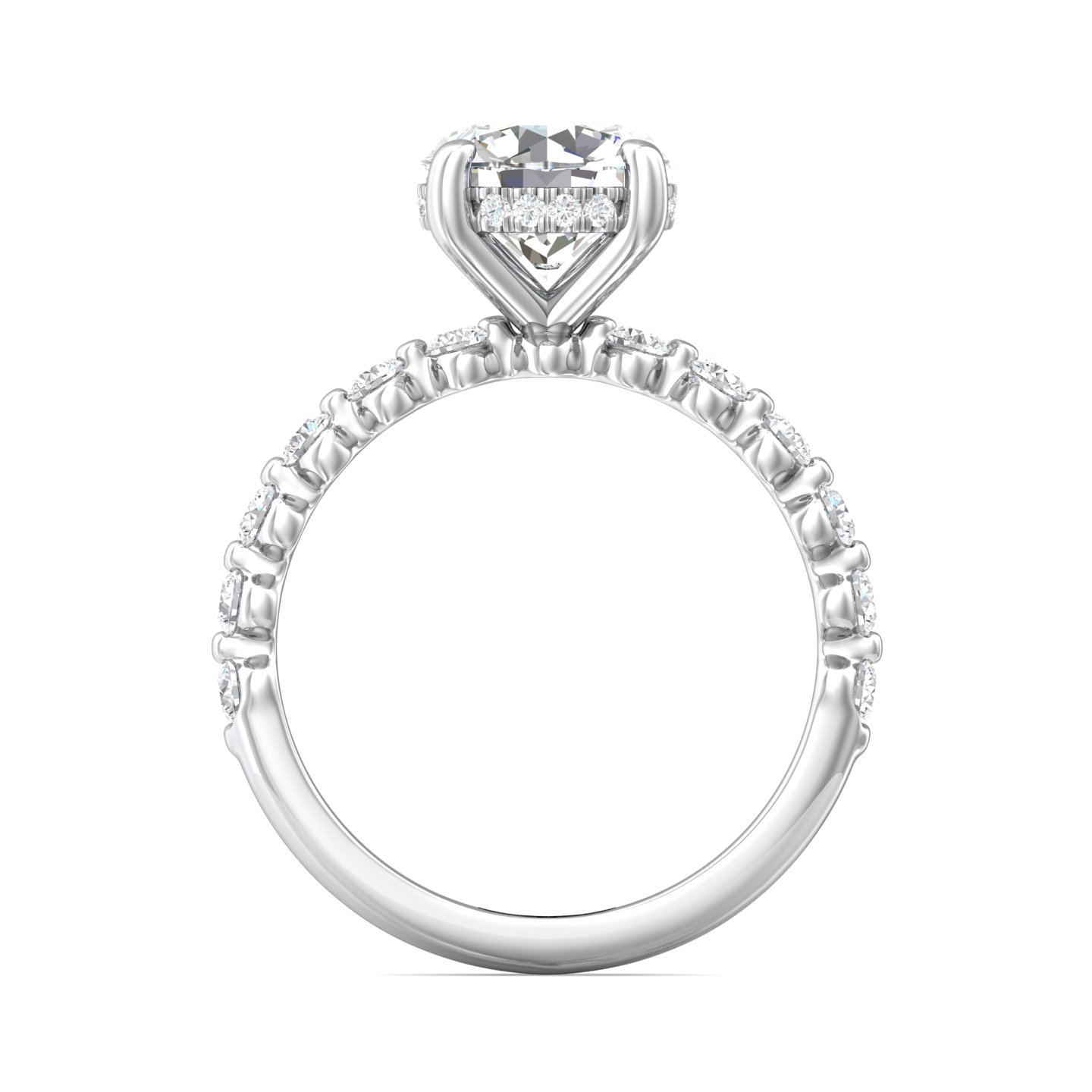 18K White Gold Round Diamond Engagement Ring