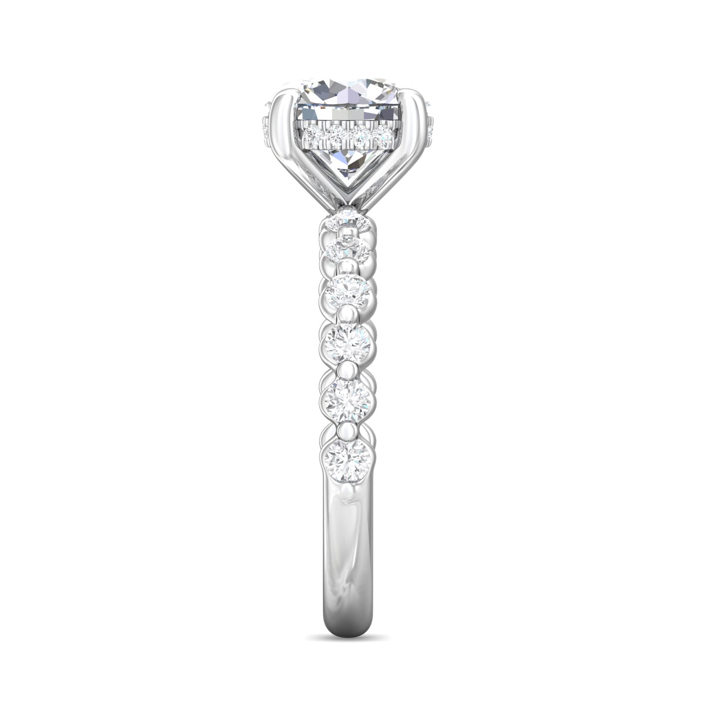 18K White Gold Round Diamond Engagement Ring