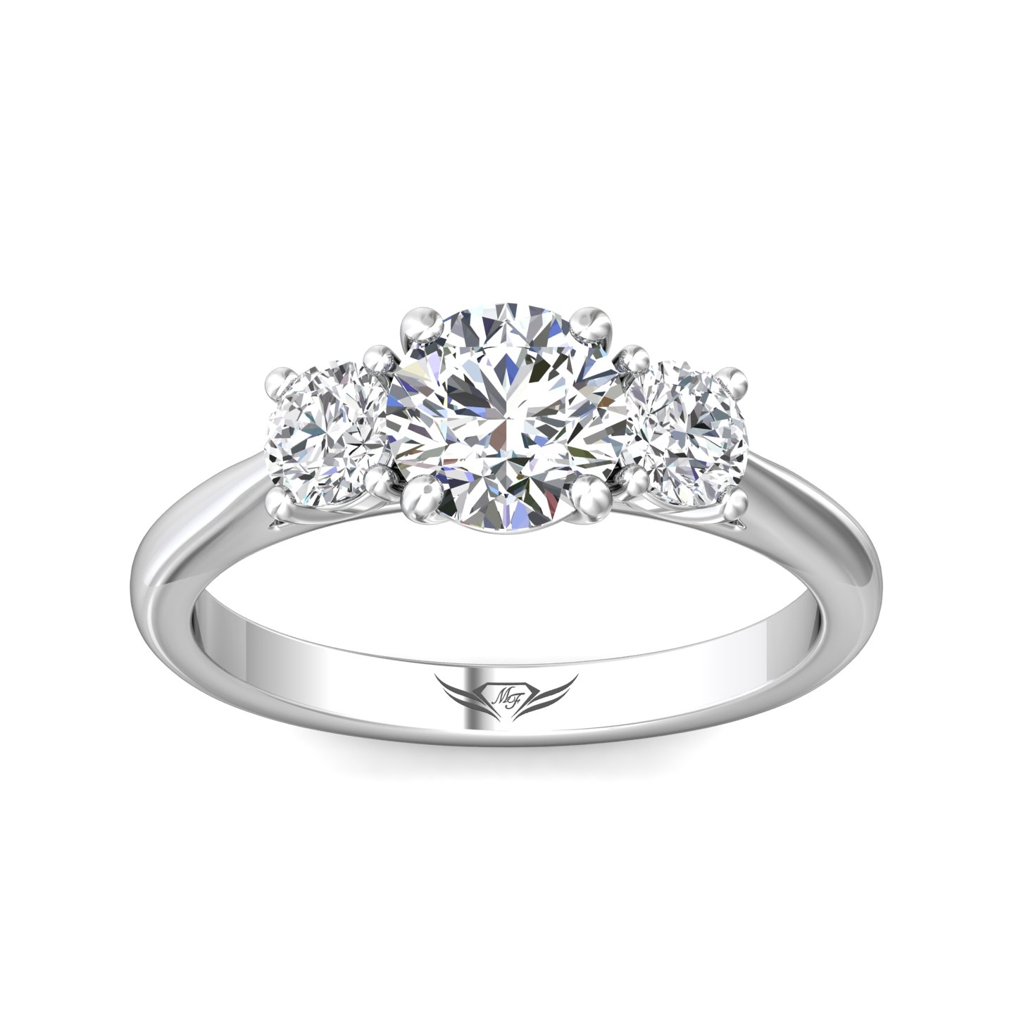 14K White Gold Round Diamond Engagement Ring
