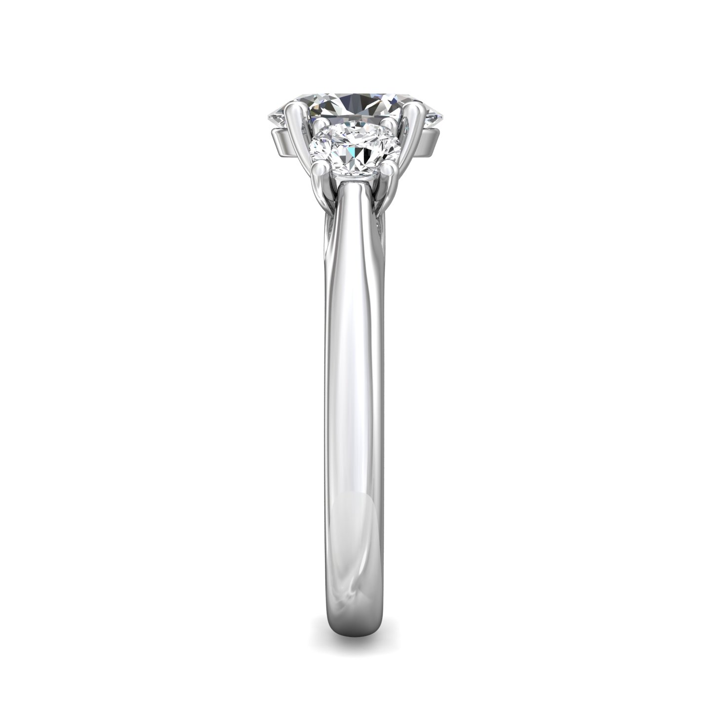 14K White Gold Oval Diamond Engagement Ring