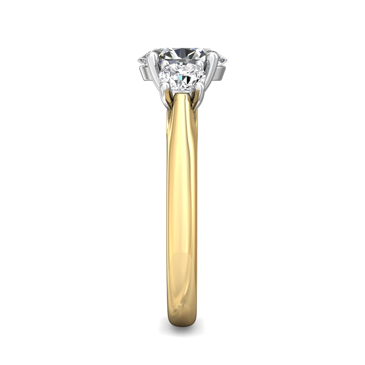 14K Yellow and White Gold Oval Diamond Engagement Ring