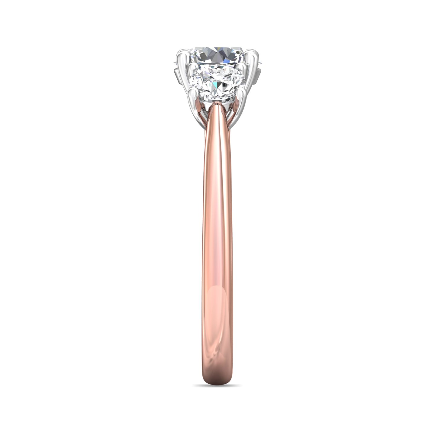 18K White and Rose Gold Round Diamond Engagement Ring