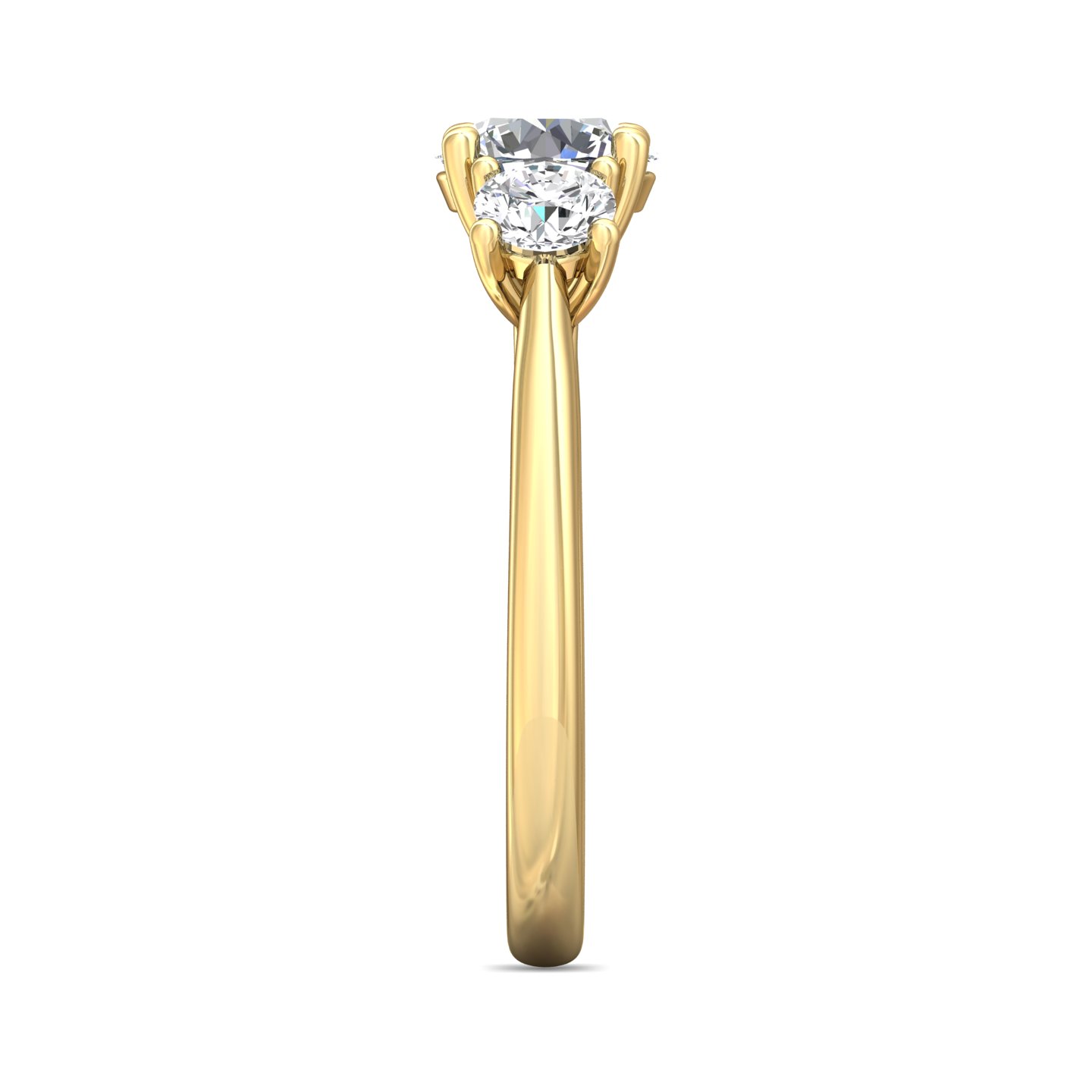 14K Yellow Gold Round Diamond Engagement Ring
