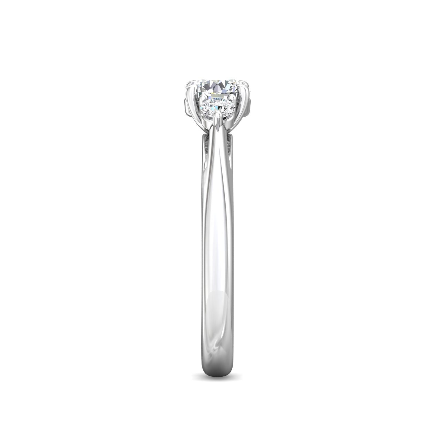 14K White Gold Round Diamond Engagement Ring