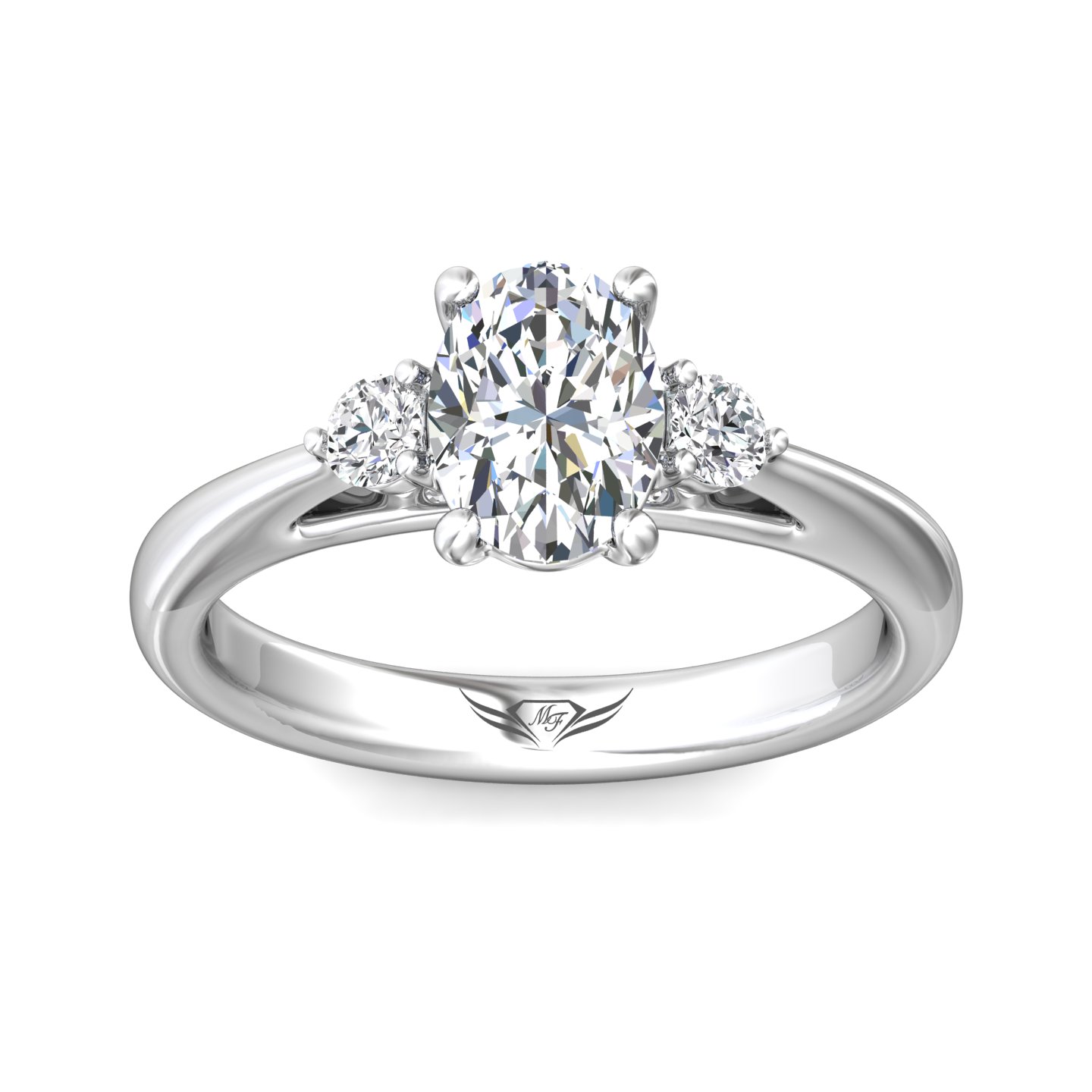 Platinum Oval Diamond Engagement Ring