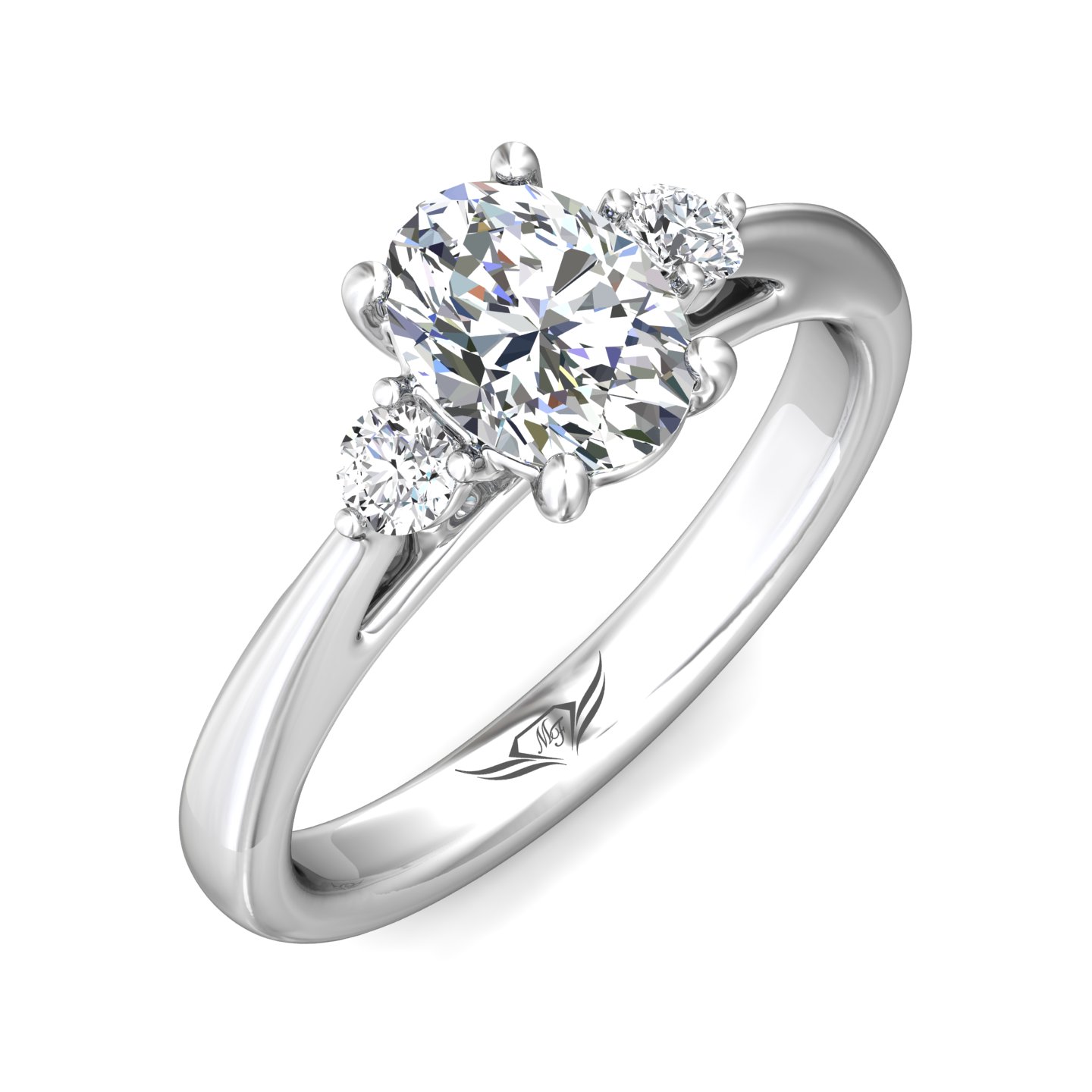 Platinum Oval Diamond Engagement Ring