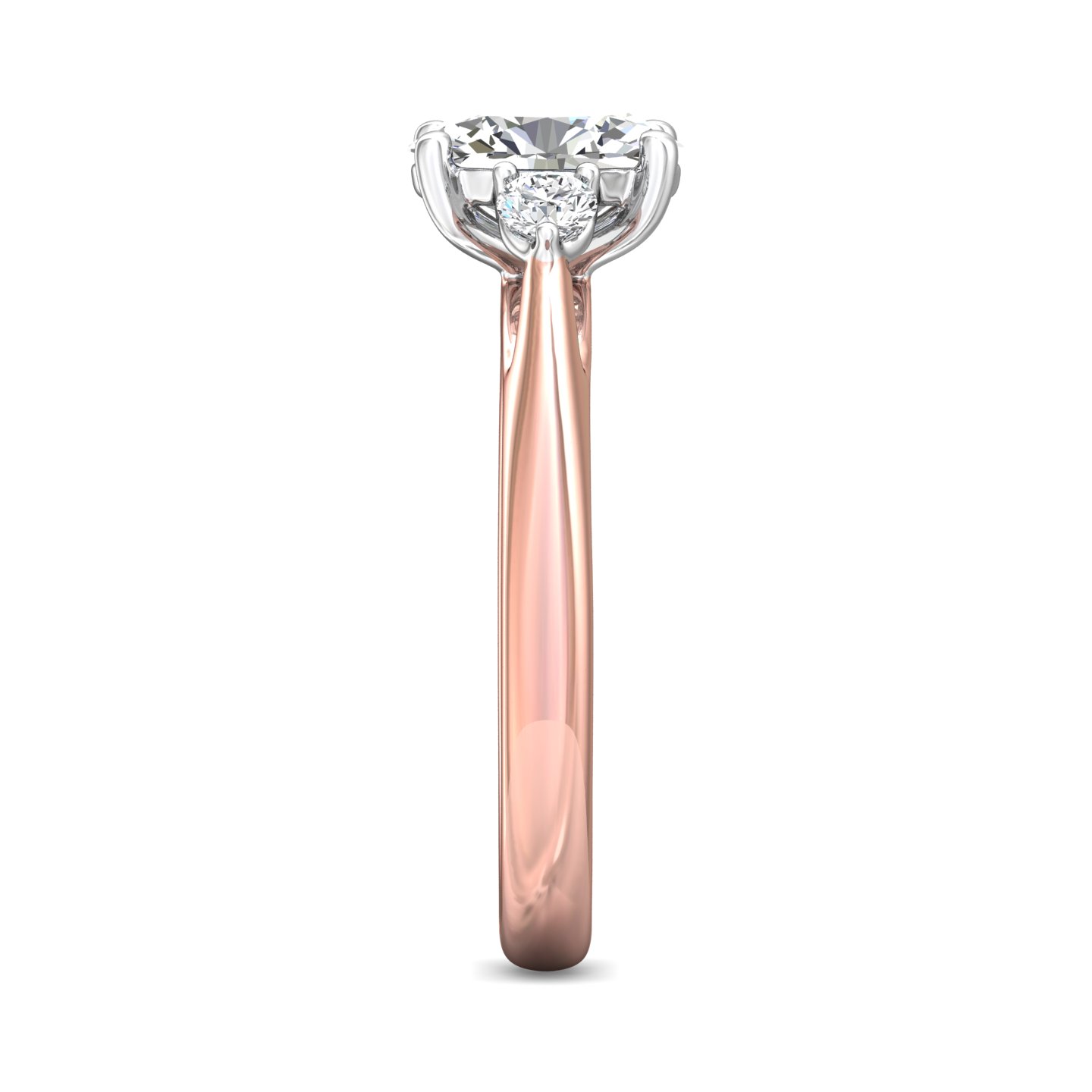 18K White and Rose Gold Oval Diamond Engagement Ring