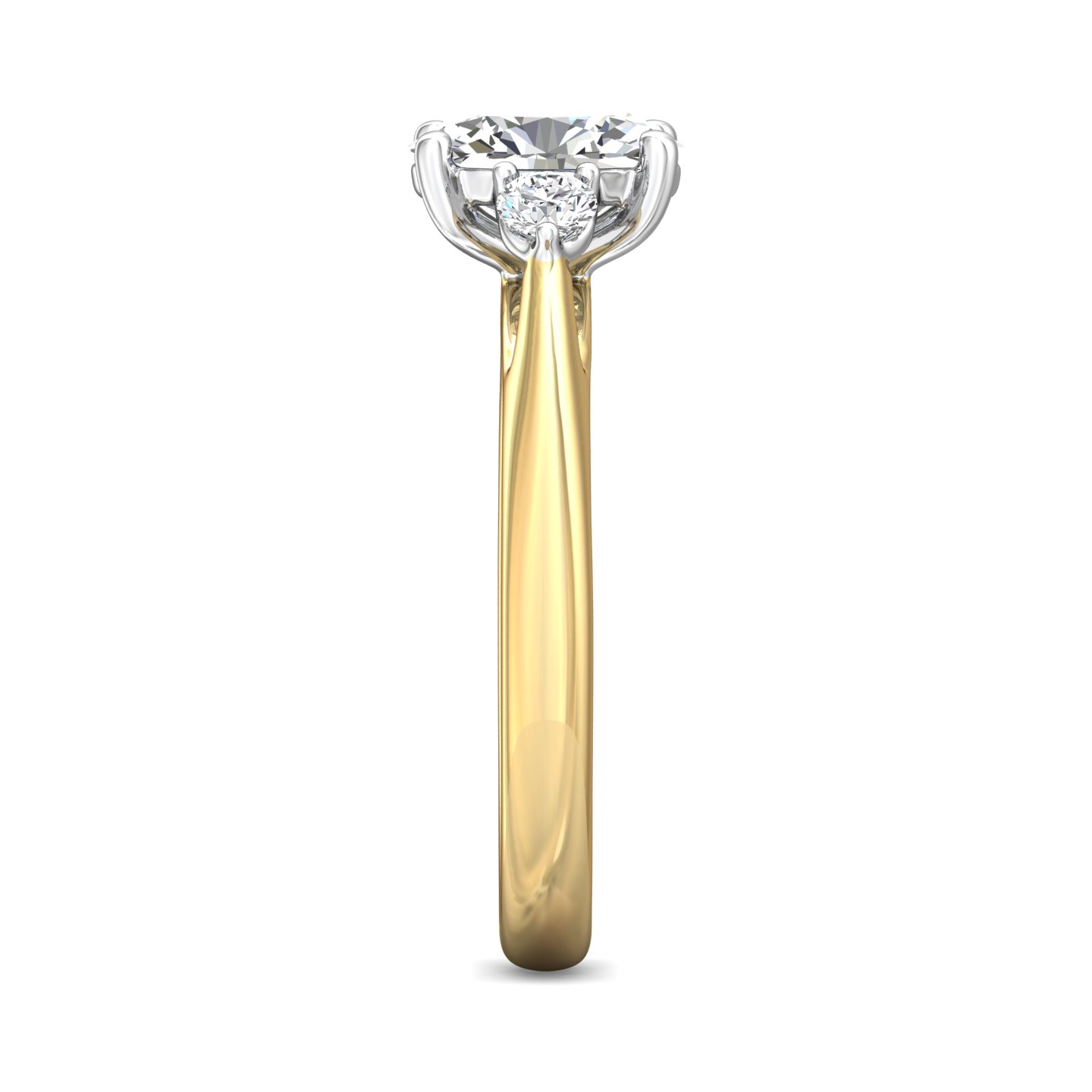 18K White and Yellow Gold Oval Diamond Engagement Ring