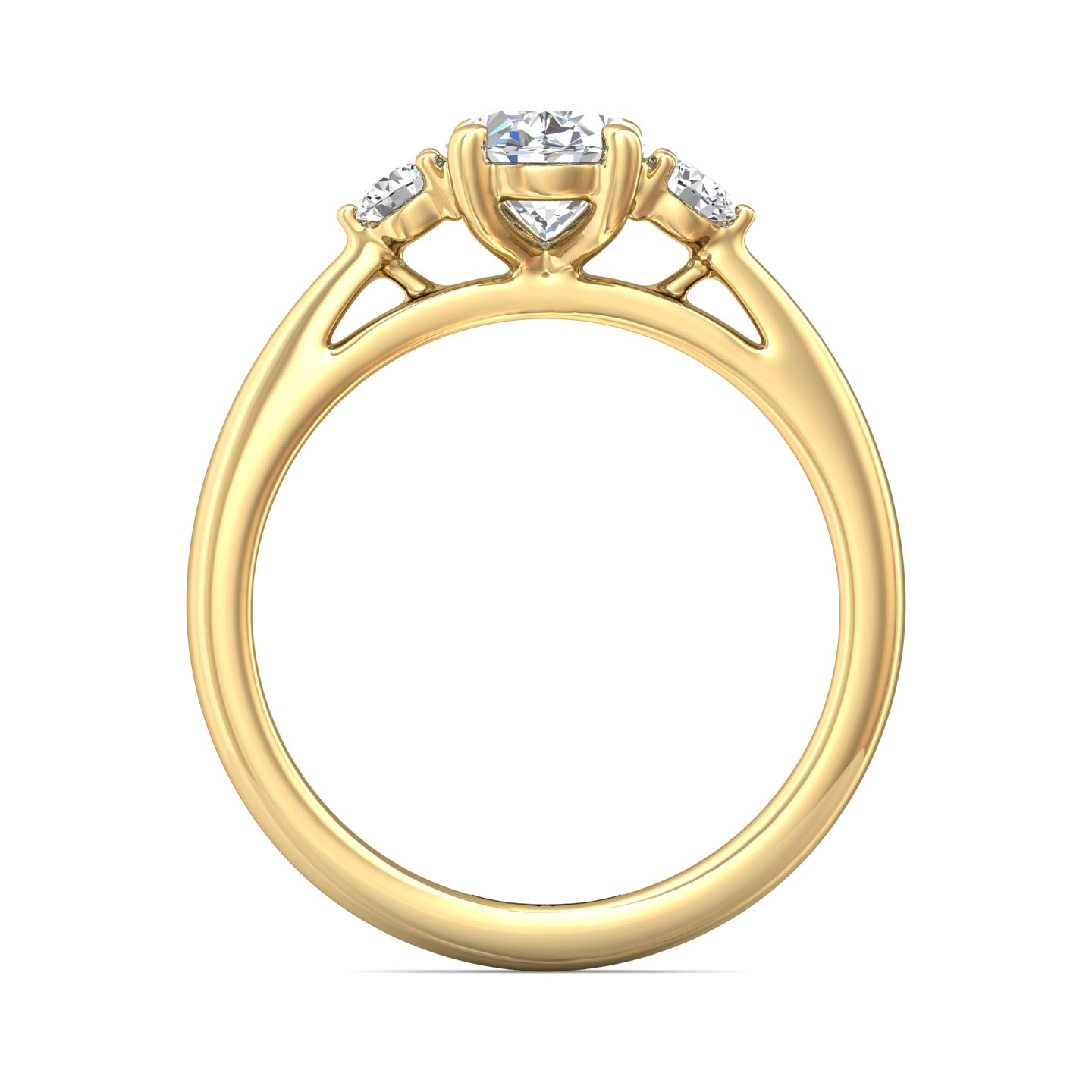 14K Yellow Gold Oval Diamond Engagement Ring