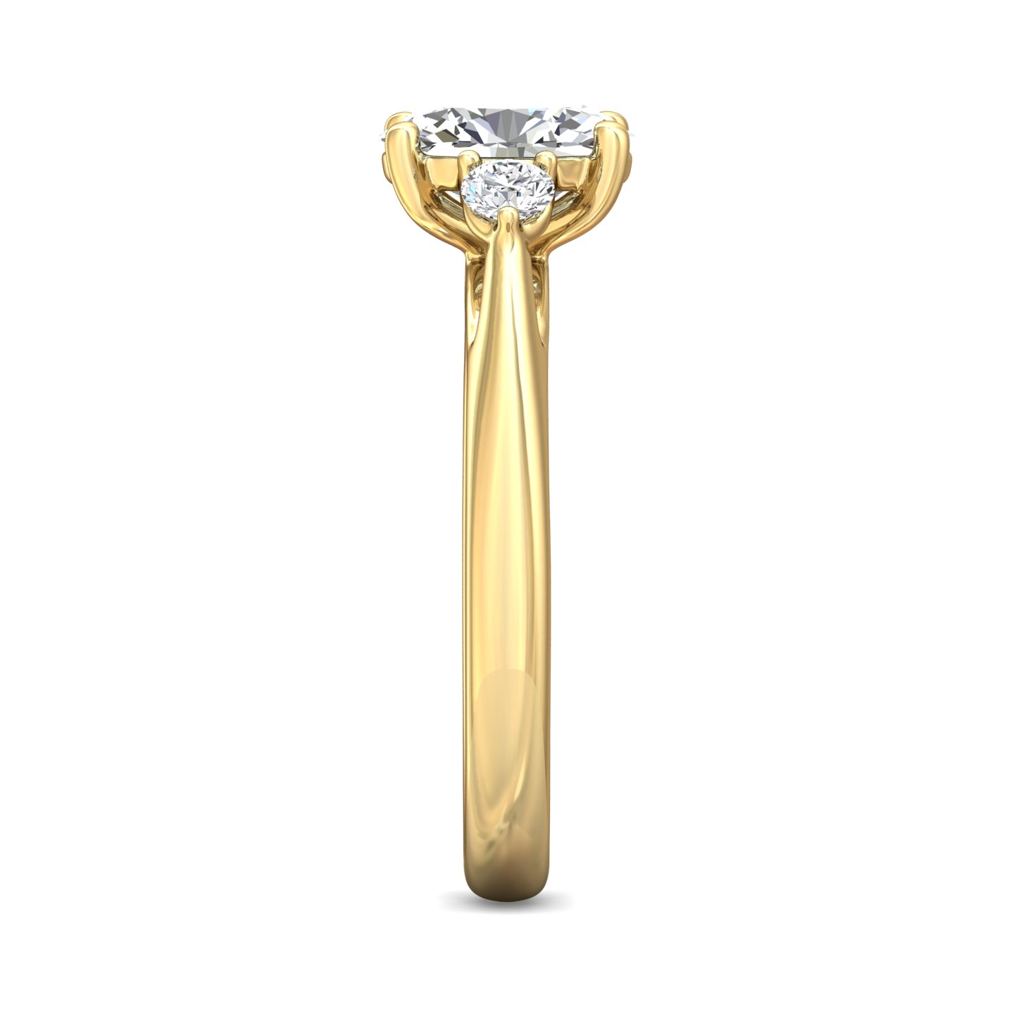 14K Yellow Gold Oval Diamond Engagement Ring