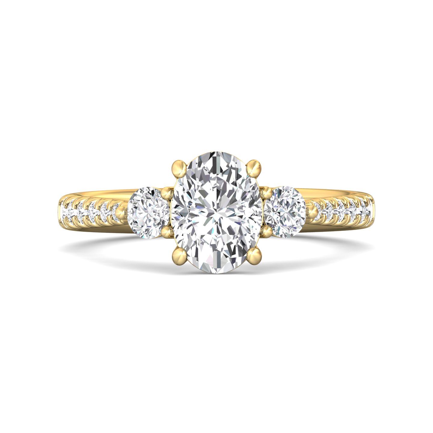 18K Yellow Gold Oval Diamond Engagement Ring