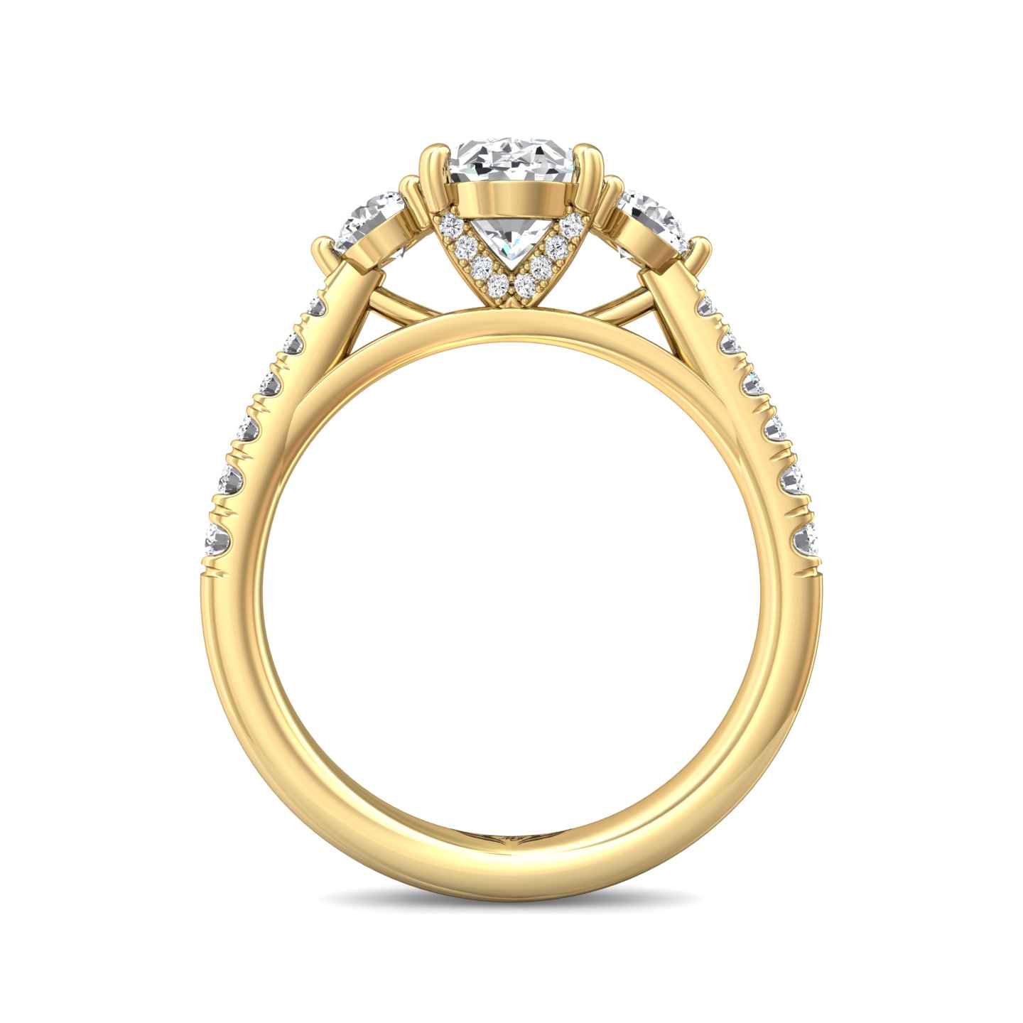 18K Yellow Gold Oval Diamond Engagement Ring