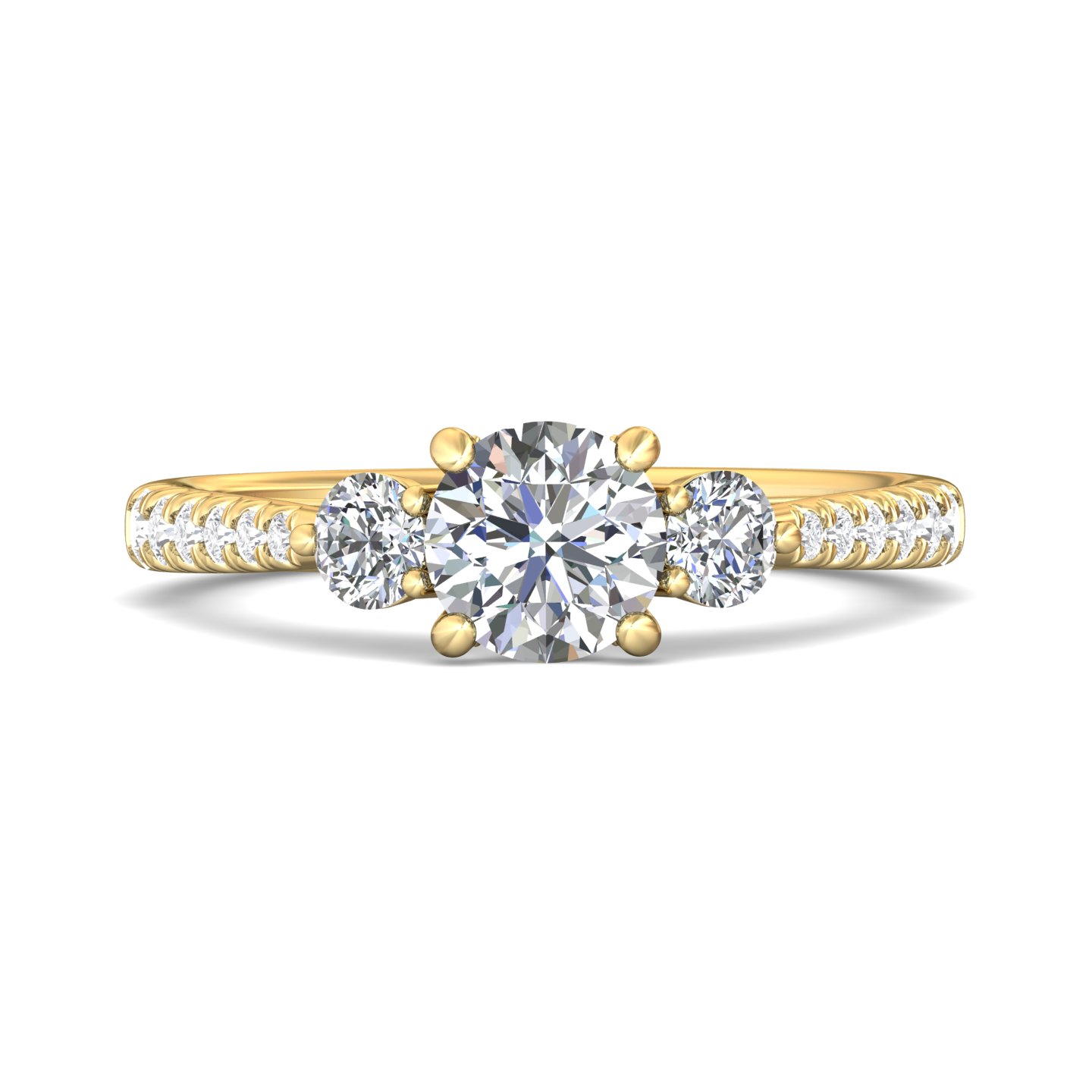 14K White Gold Round Diamond Engagement Ring