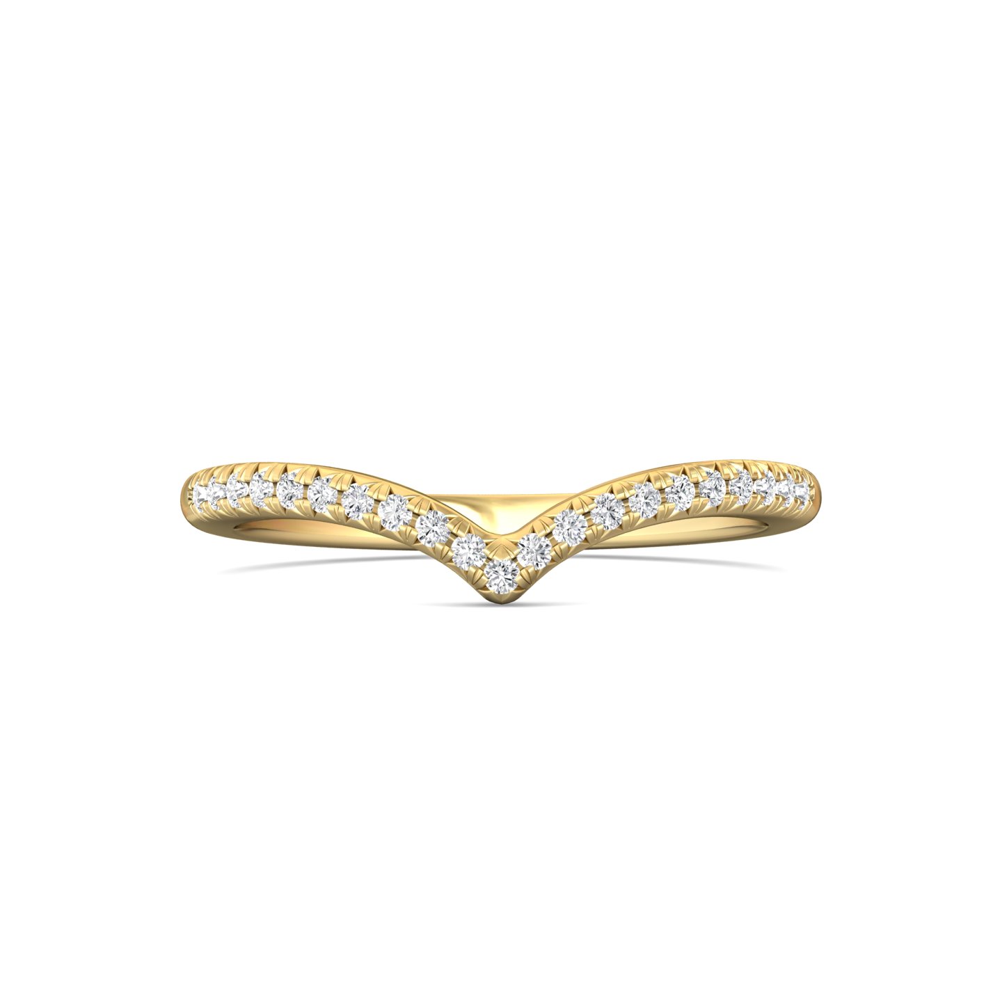 14K Yellow Gold Micropave Wedding Band