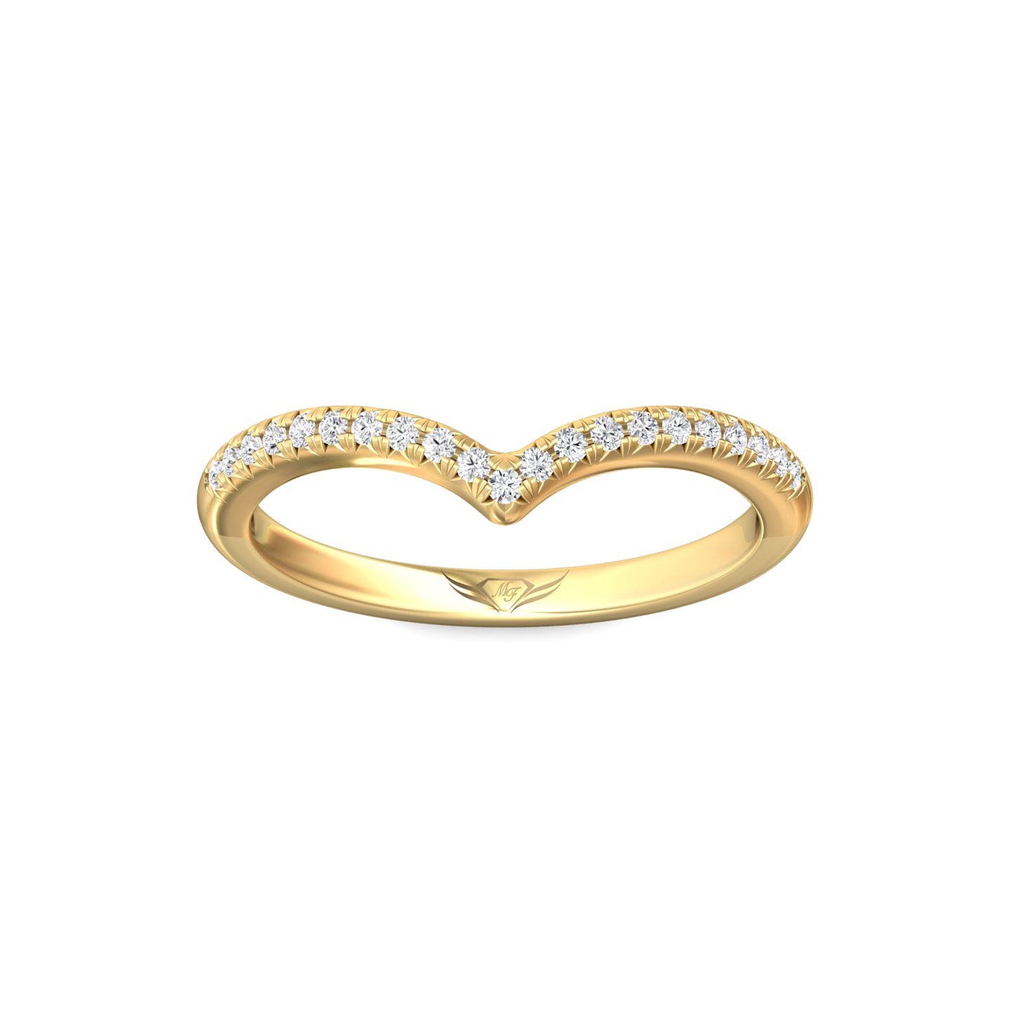 14K Yellow Gold Micropave Wedding Band