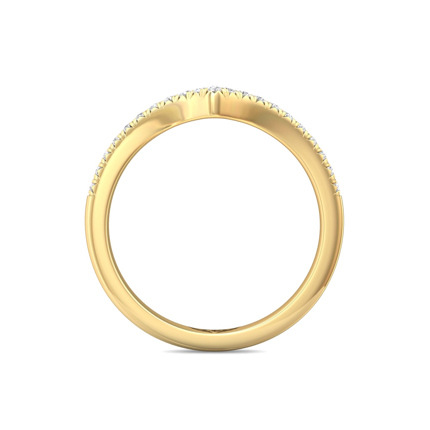 14K Yellow Gold Micropave Wedding Band