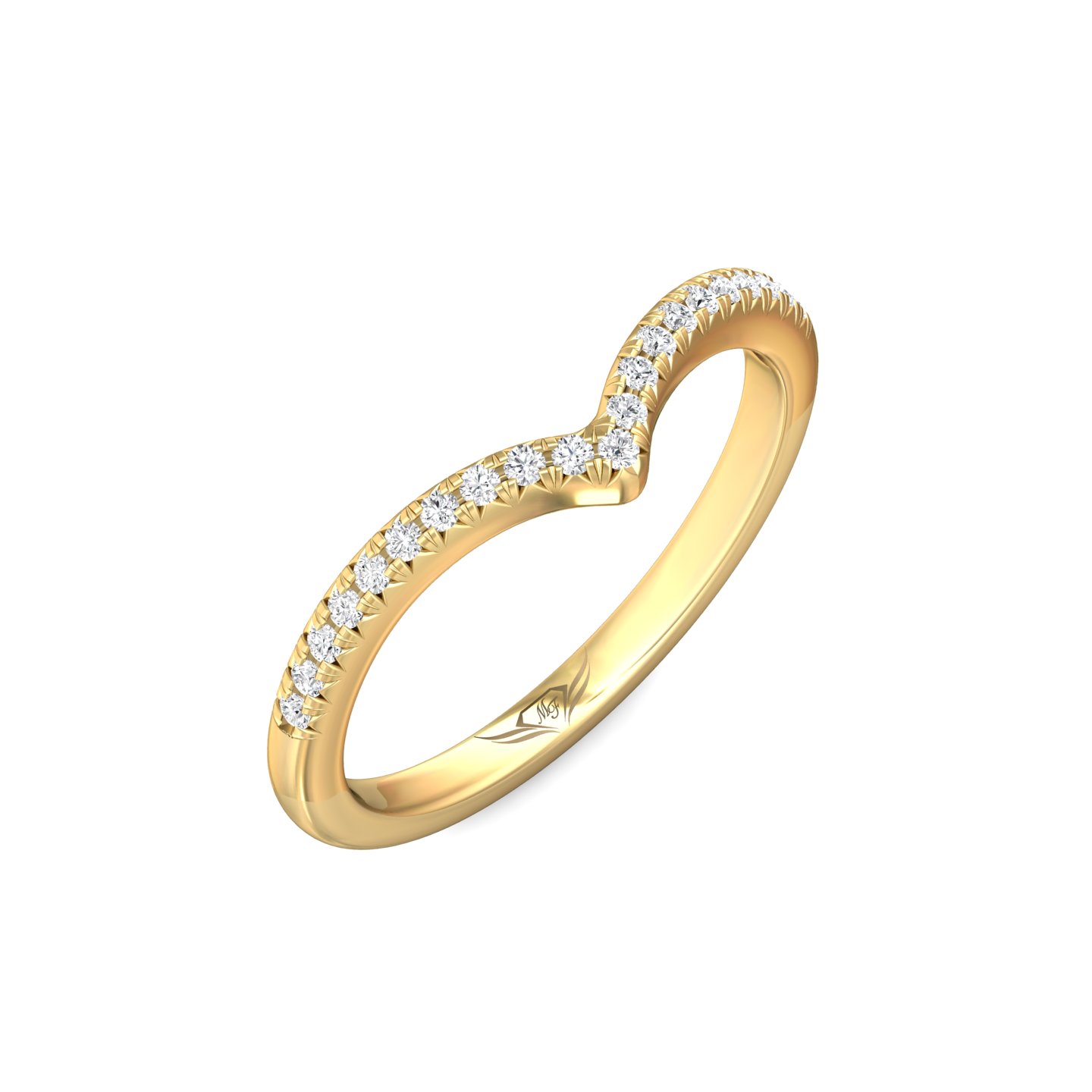 14K Yellow Gold Micropave Wedding Band