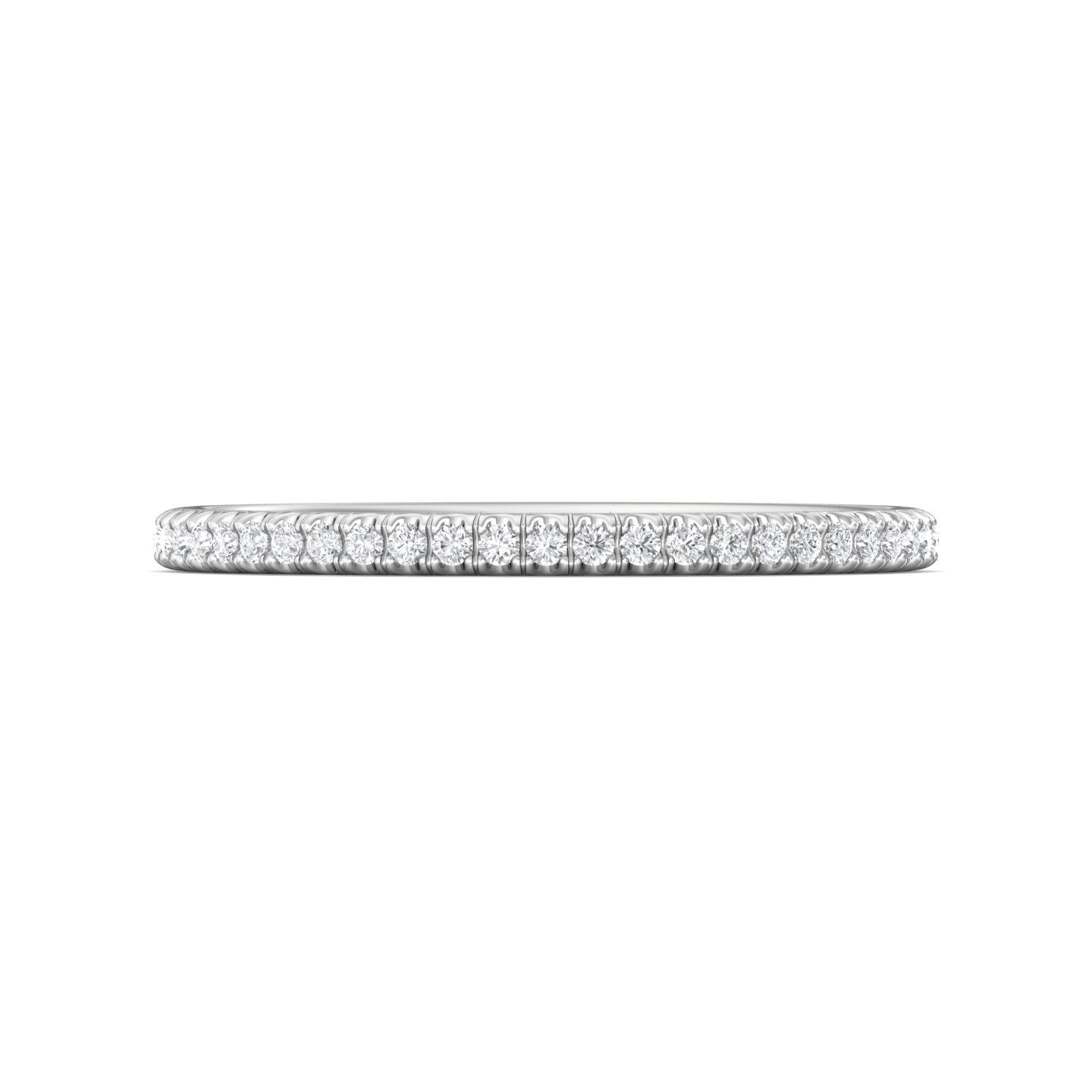 14K White Gold Diamond Wedding Band