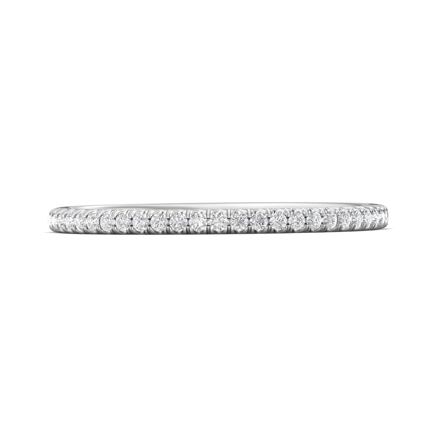 14K White Gold Diamond Wedding Band