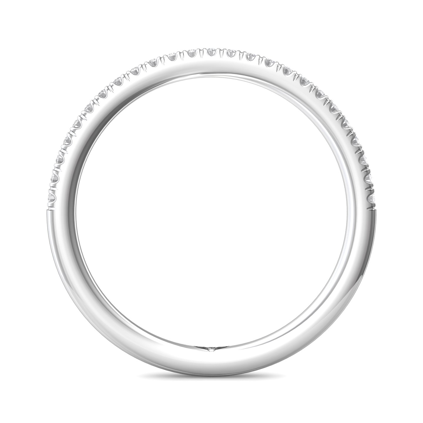 14K White Gold Diamond Wedding Band