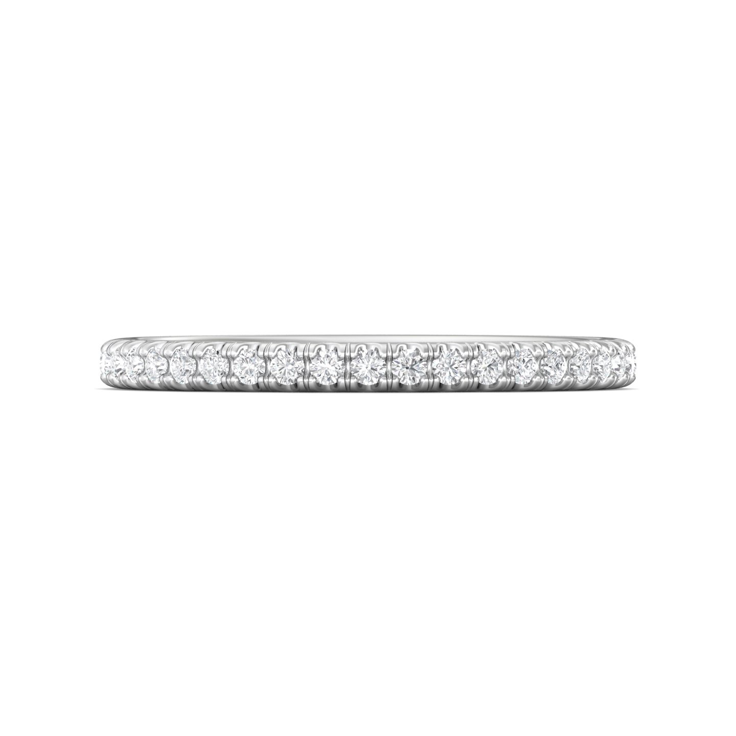 14K White Gold Diamond Wedding Band