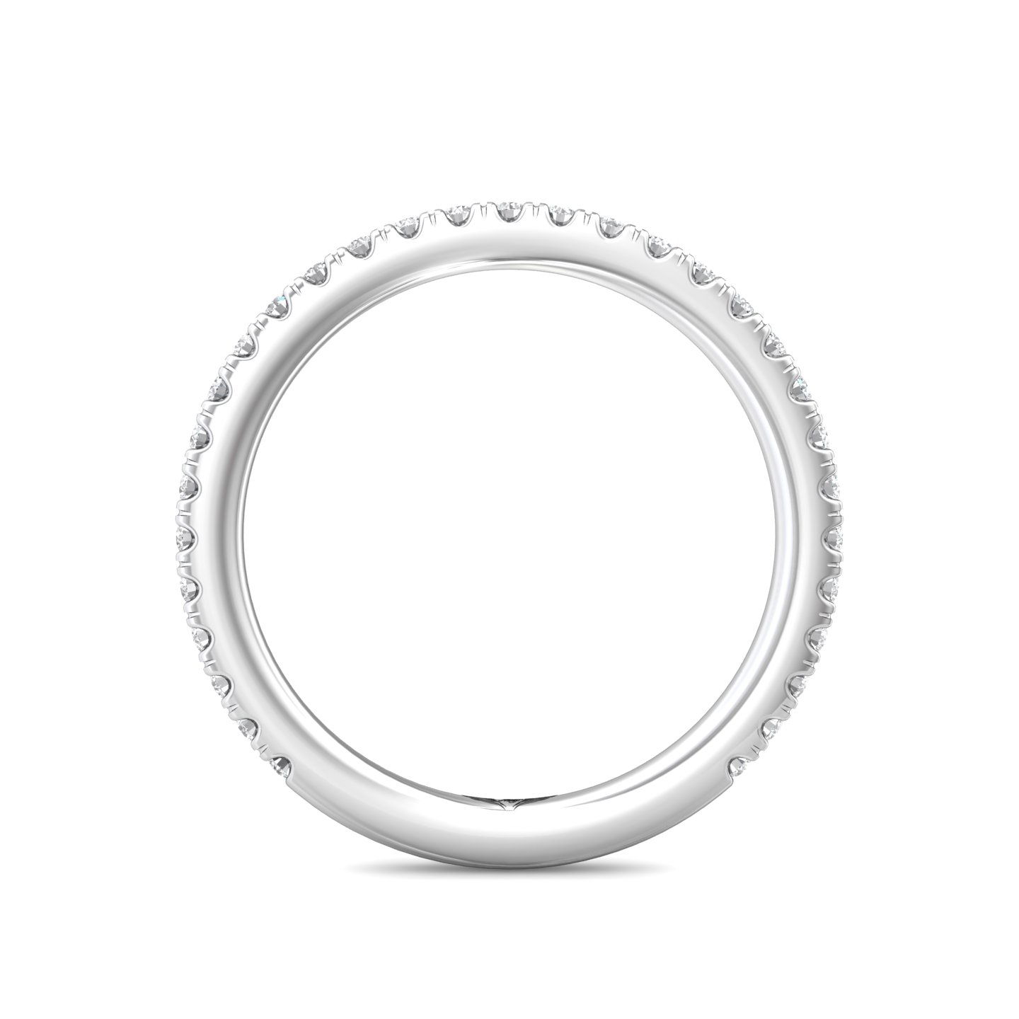 14K White Gold Diamond Wedding Band