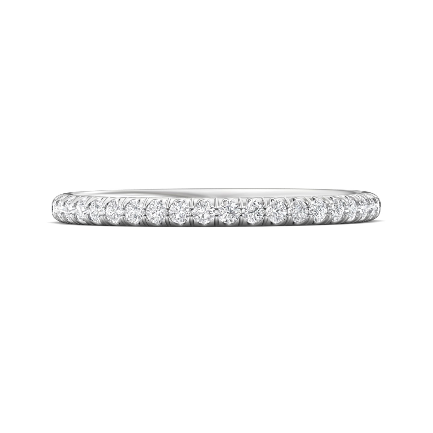 14K White Gold Diamond Wedding Band