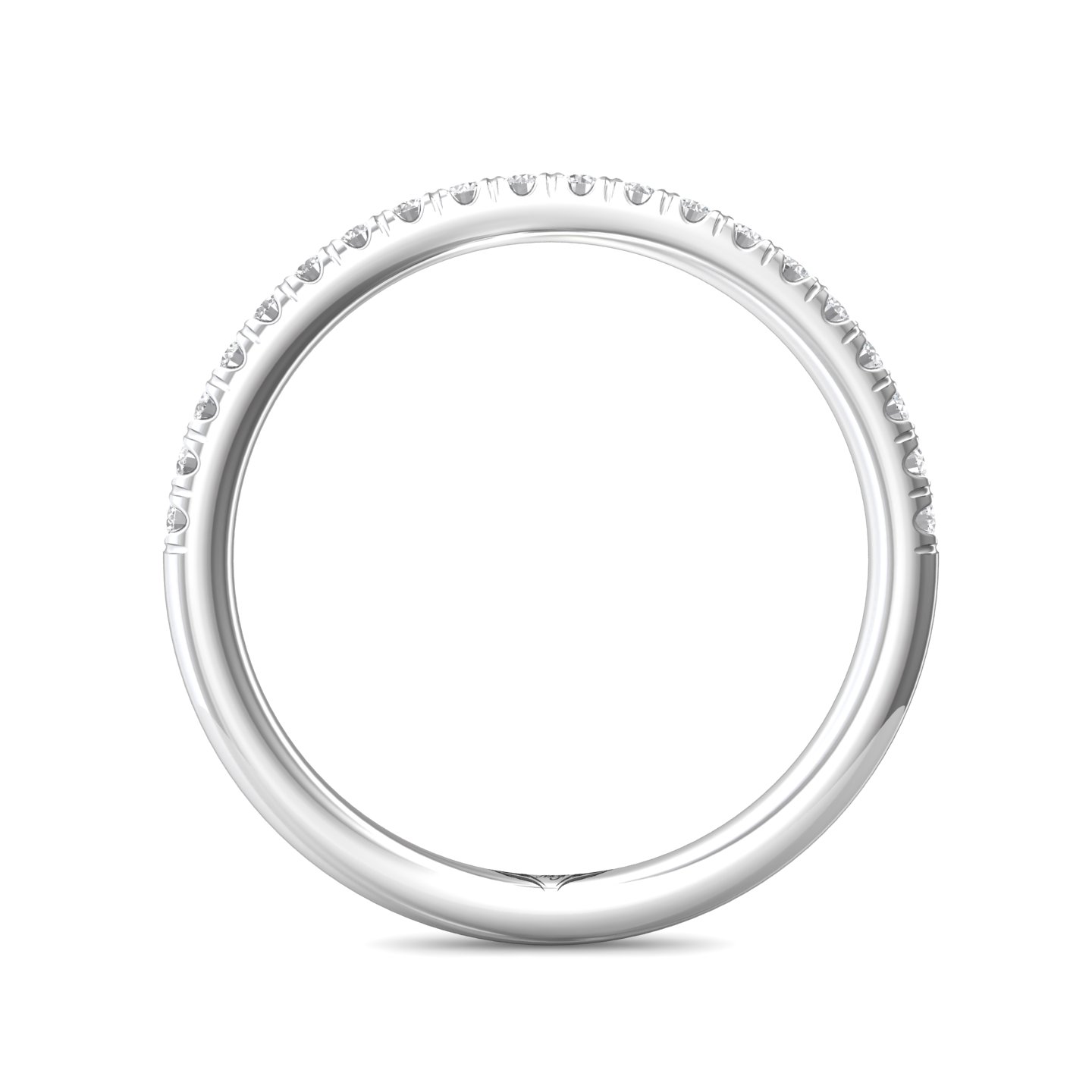 14K White Gold Diamond Wedding Band