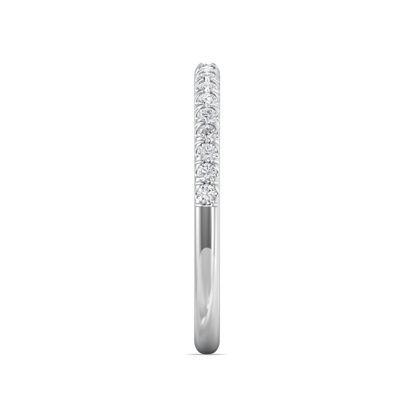 14K White Gold Diamond Wedding Band