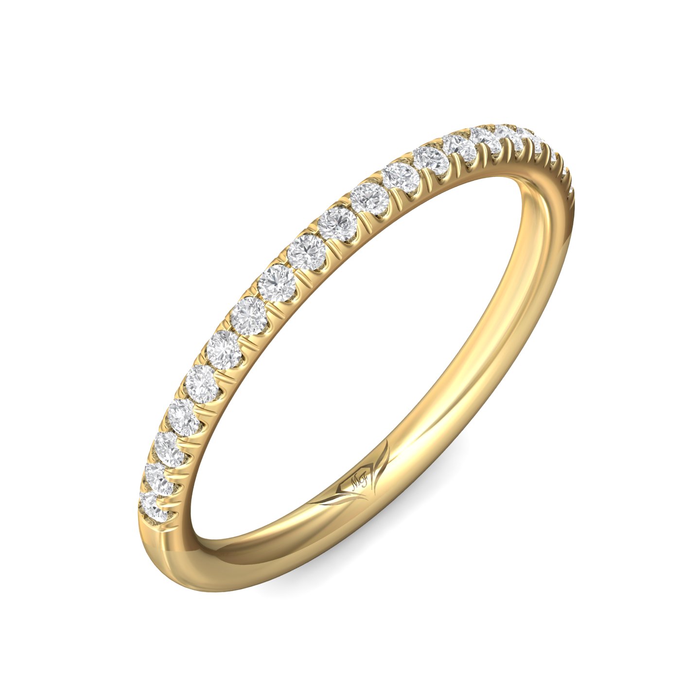 14K Yellow Gold Diamond Wedding Band