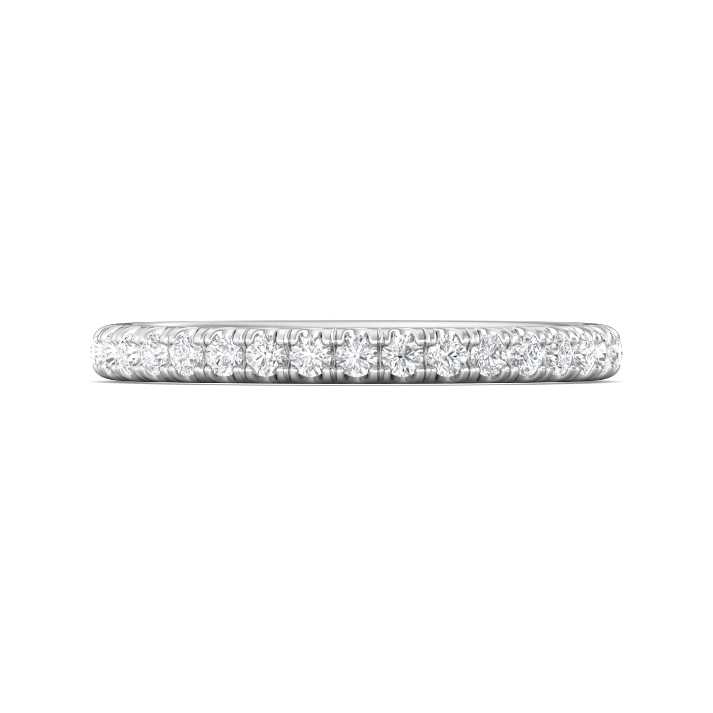 14K White Gold Diamond Wedding Band