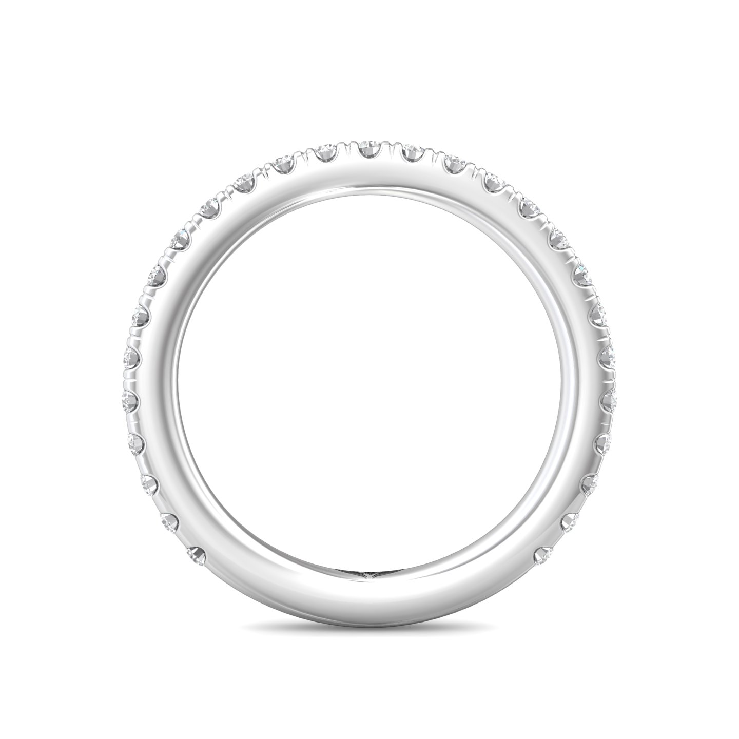 14K White Gold Diamond Wedding Band